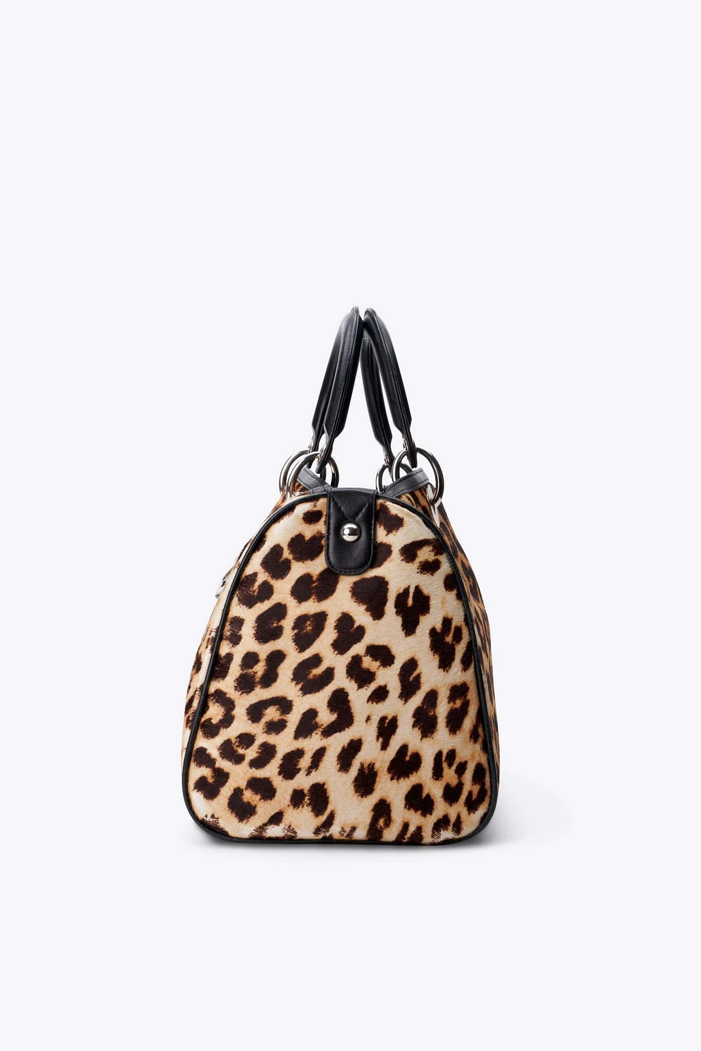 Christian Dior Vintage Leopard Calf Hair Top Handle Bag