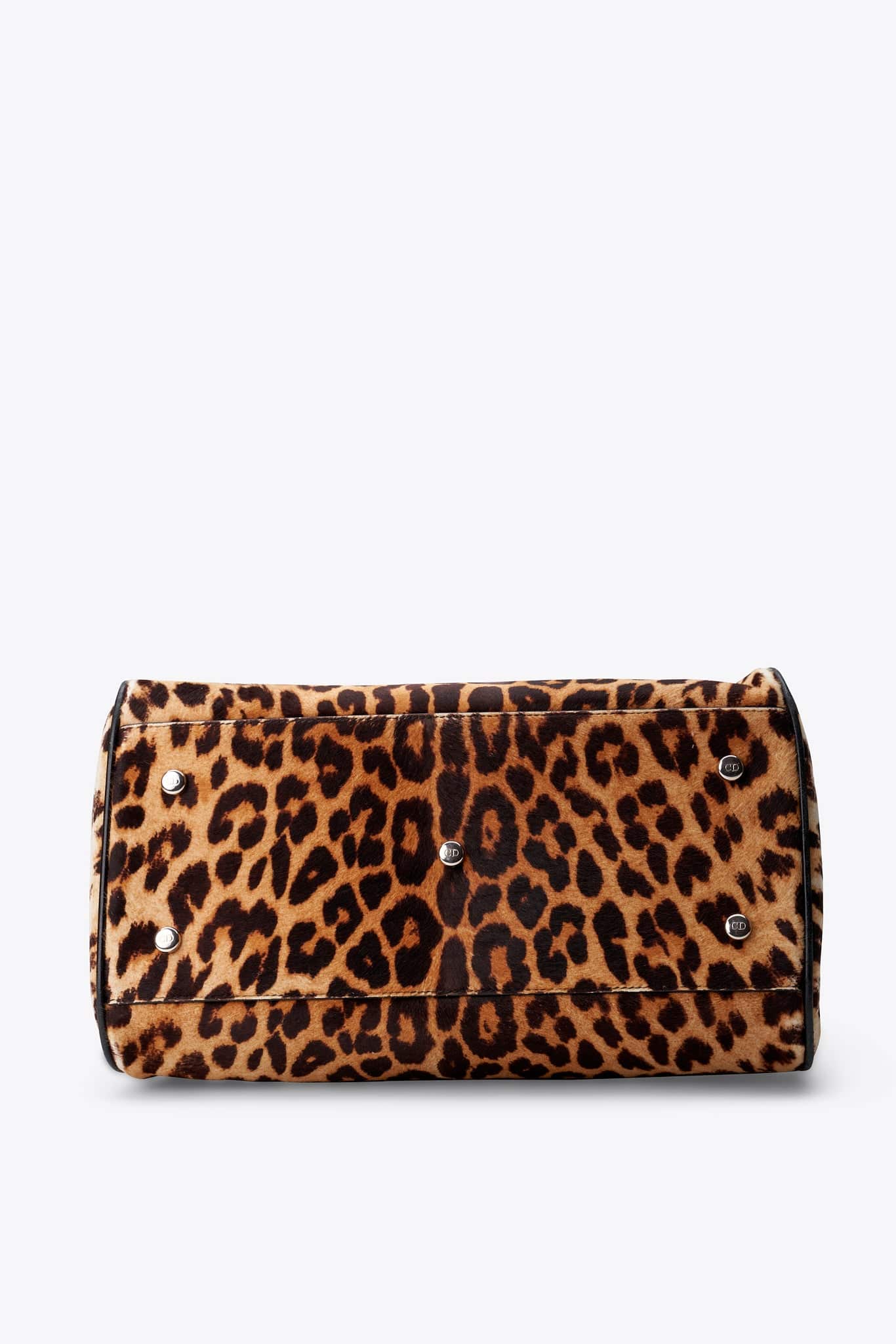 Christian Dior Vintage Leopard Calf Hair Top Handle Bag