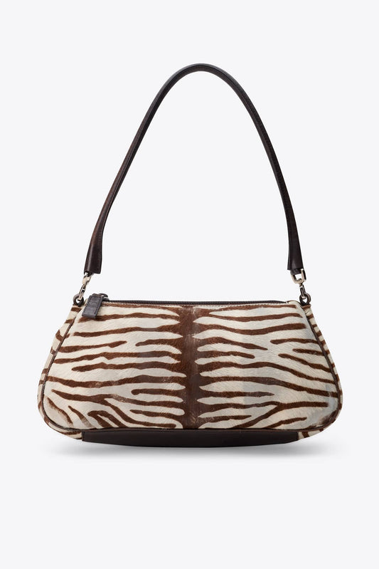 Vintage Prada Zebra Printed Calf Hair Shoulder Bag
