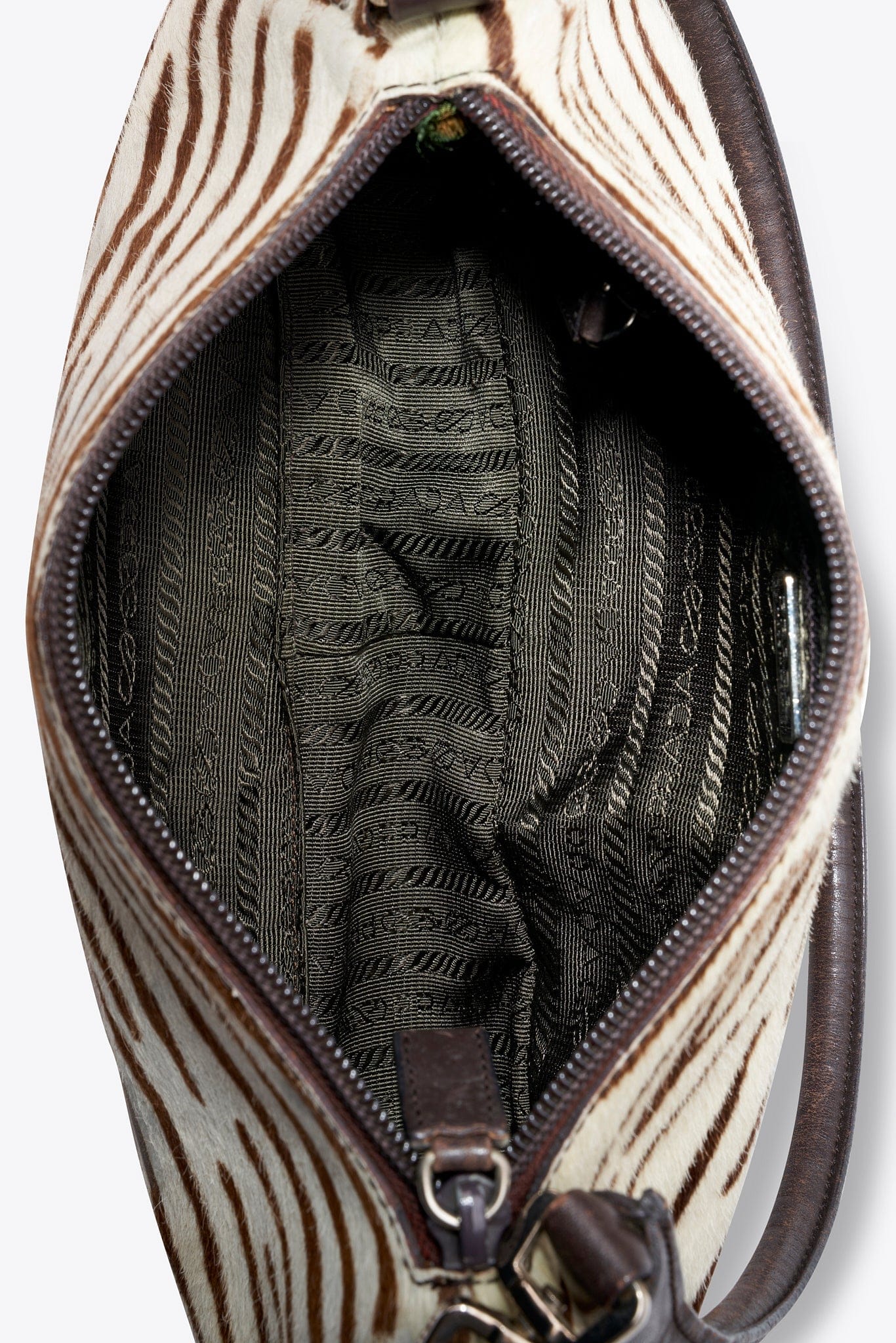 Vintage Prada Zebra Printed Calf Hair Shoulder Bag