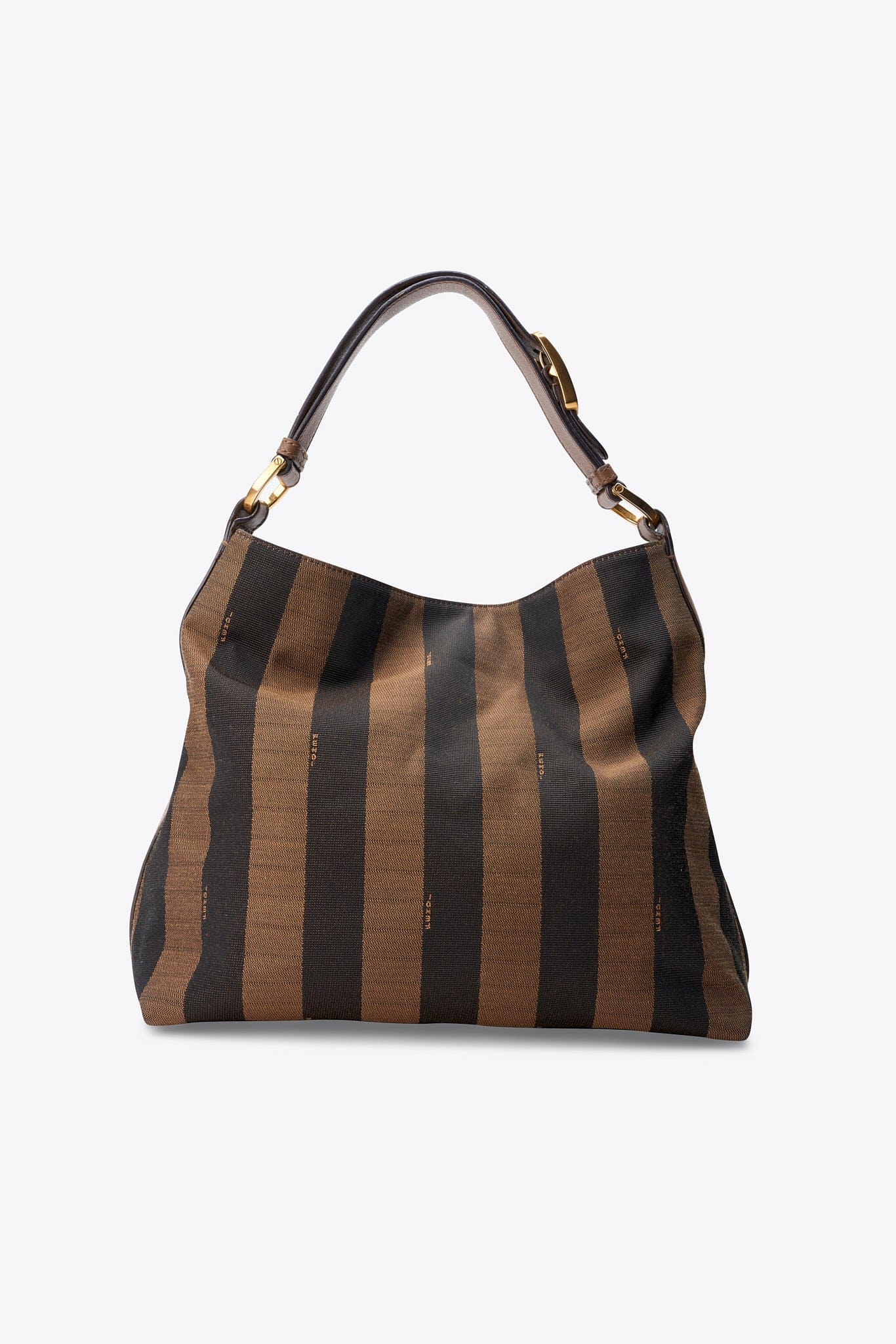 Vintage Fendi Pequin Stripe Canvas Shoulder Bag