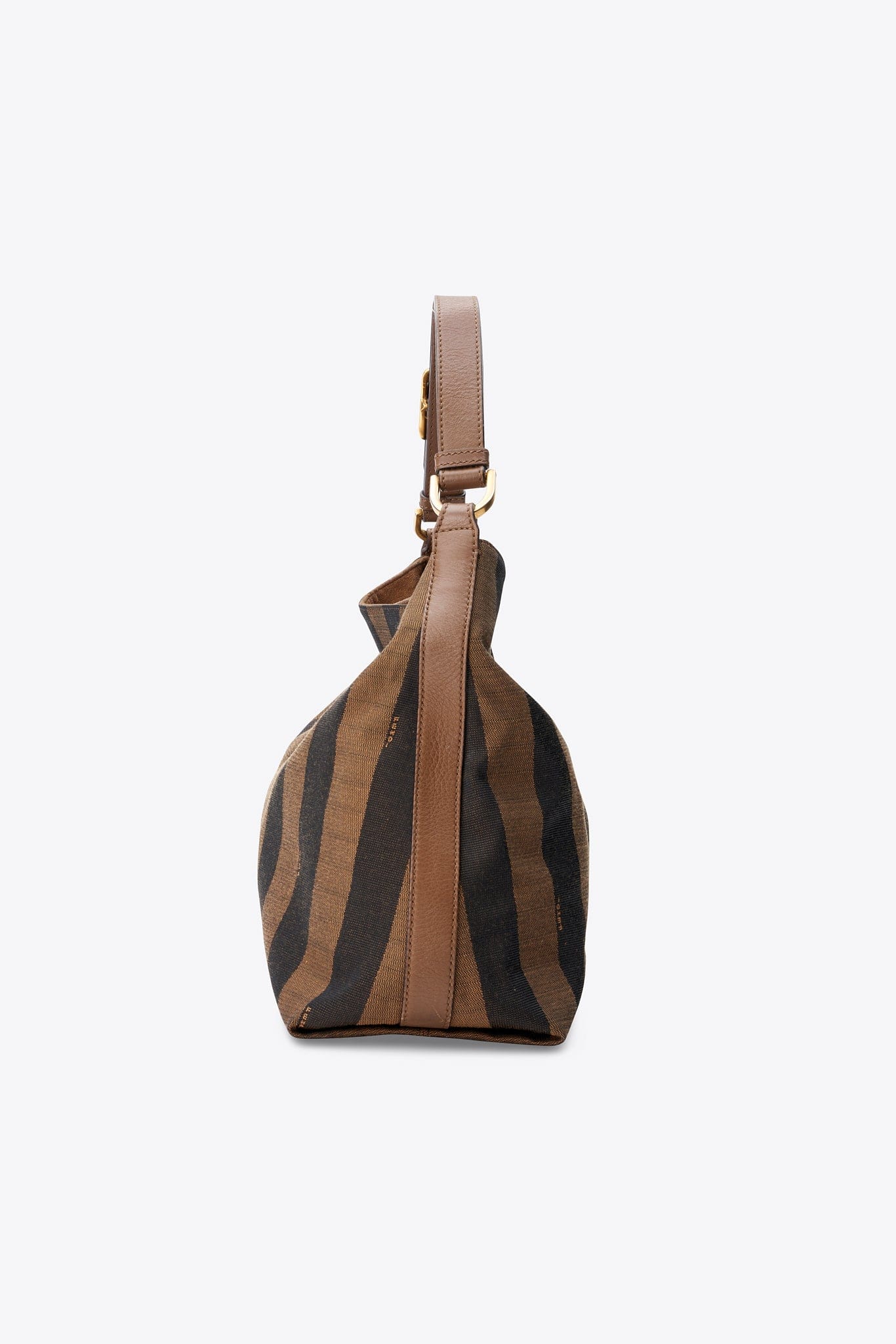 Vintage Fendi Pequin Stripe Canvas Shoulder Bag