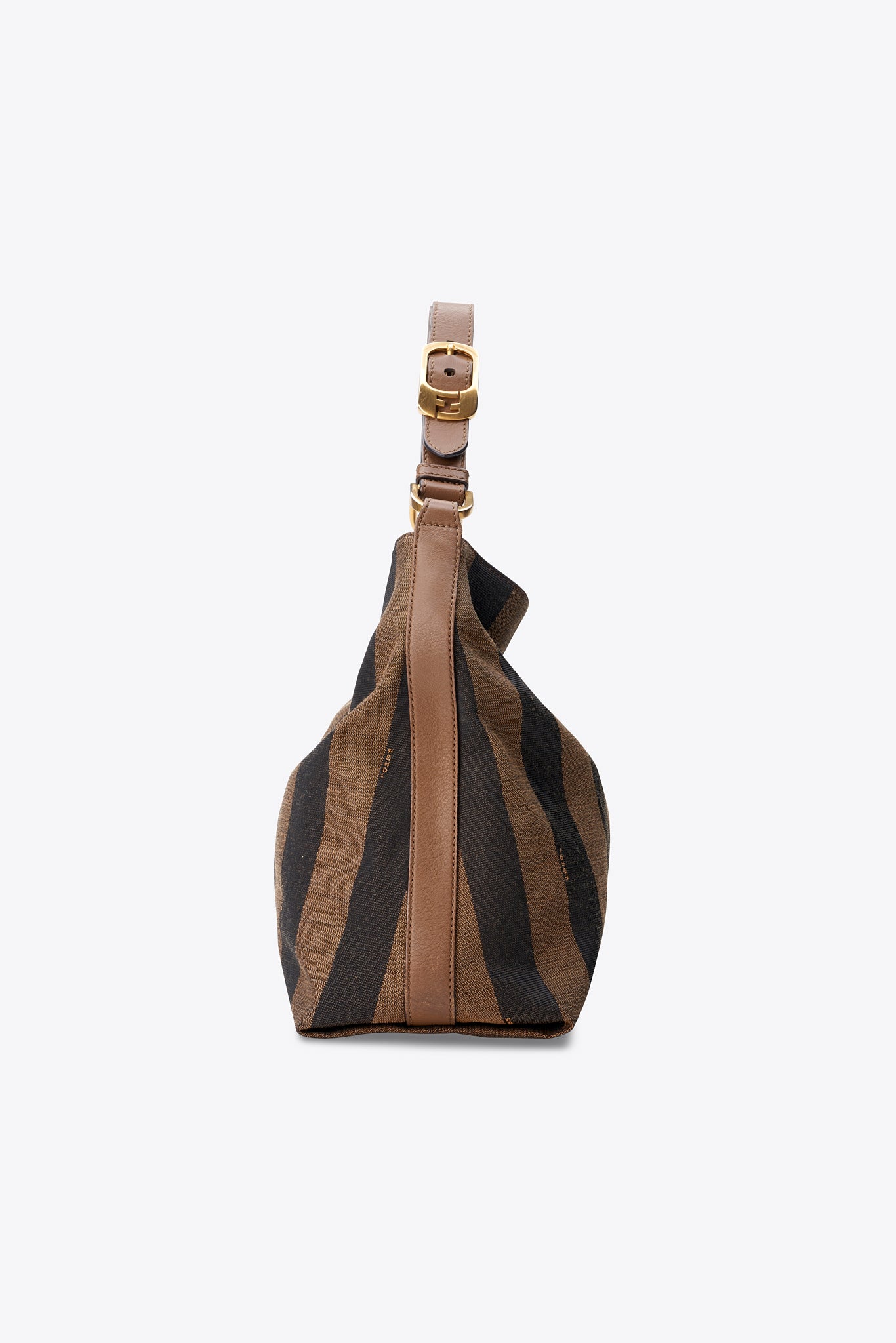 Vintage Fendi Pequin Stripe Canvas Shoulder Bag