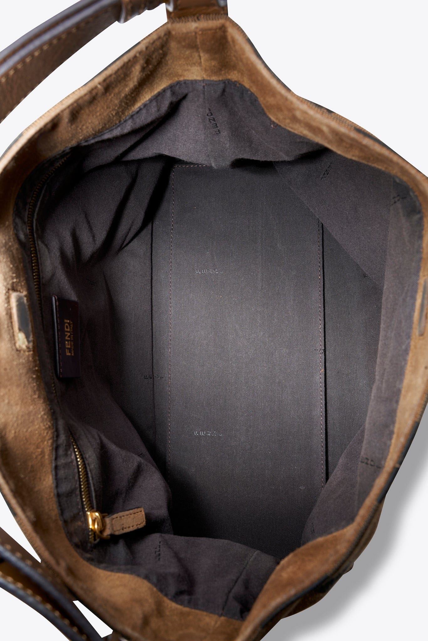 Vintage Fendi Pequin Stripe Canvas Shoulder Bag