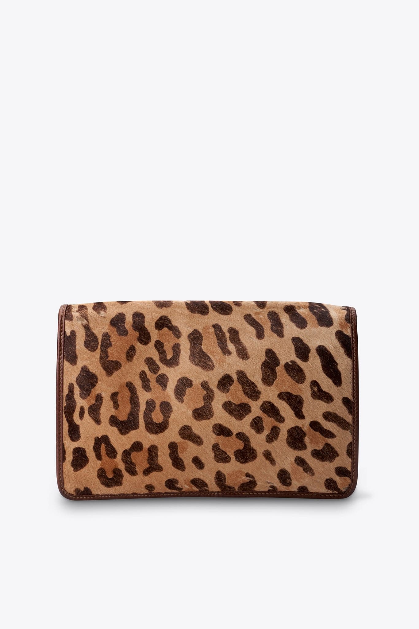 Vintage Celine Leopard Print Calf Hair Clutch Bag