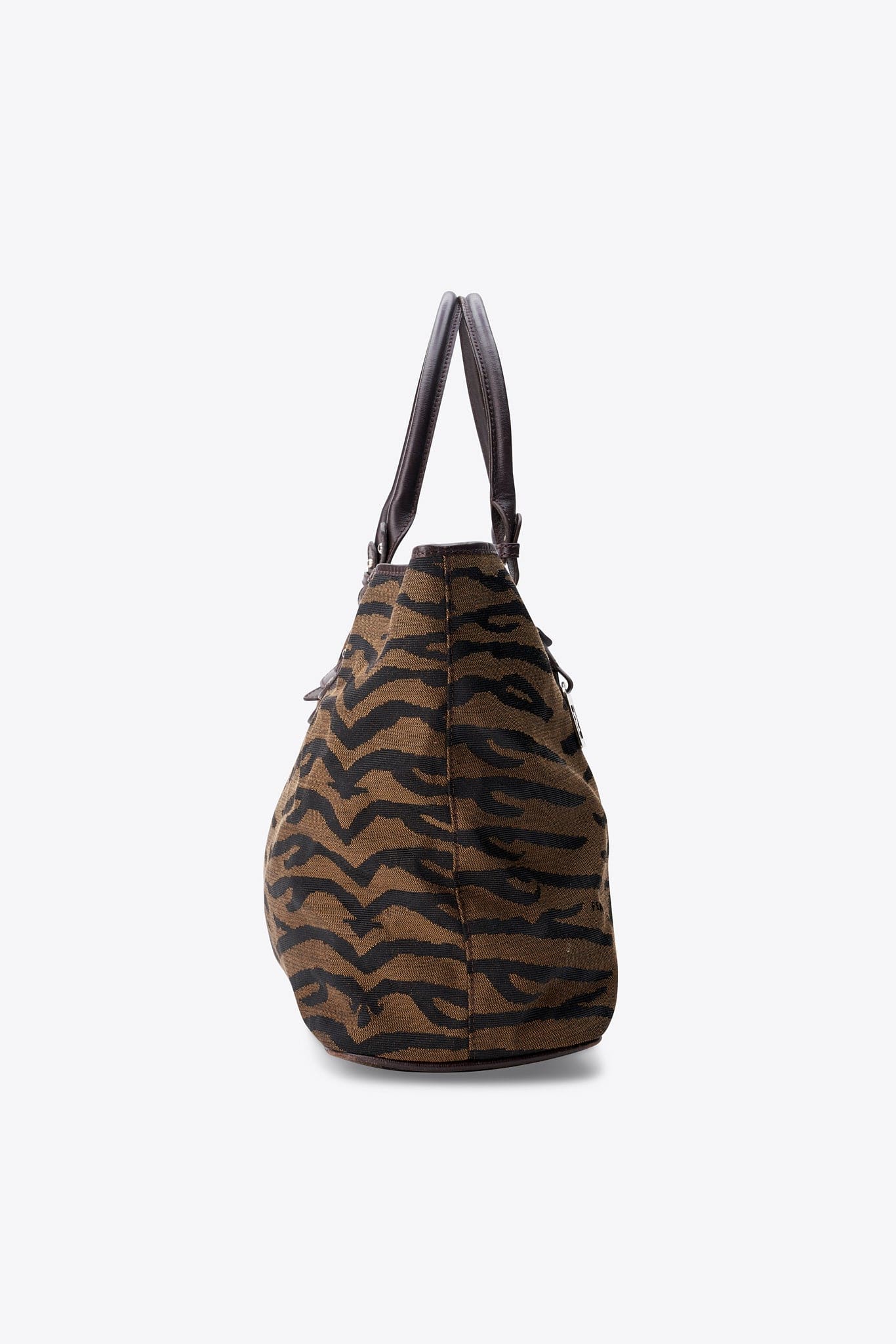 Vintage Fendi Tiger Print Canvas Tote Bag
