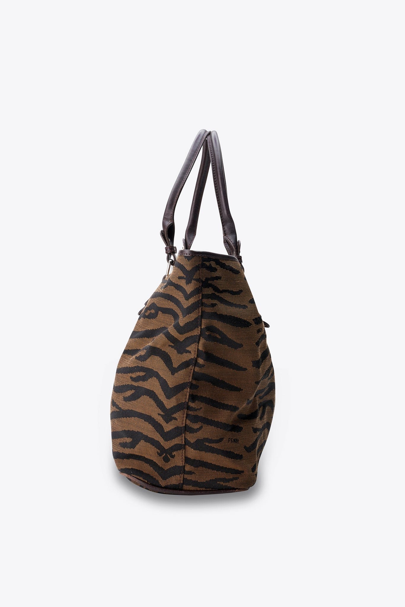 Vintage Fendi Tiger Print Canvas Tote Bag