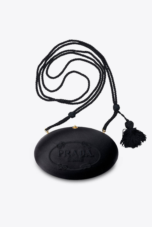 Vintage Prada Black Silk Tassel Evening Bag