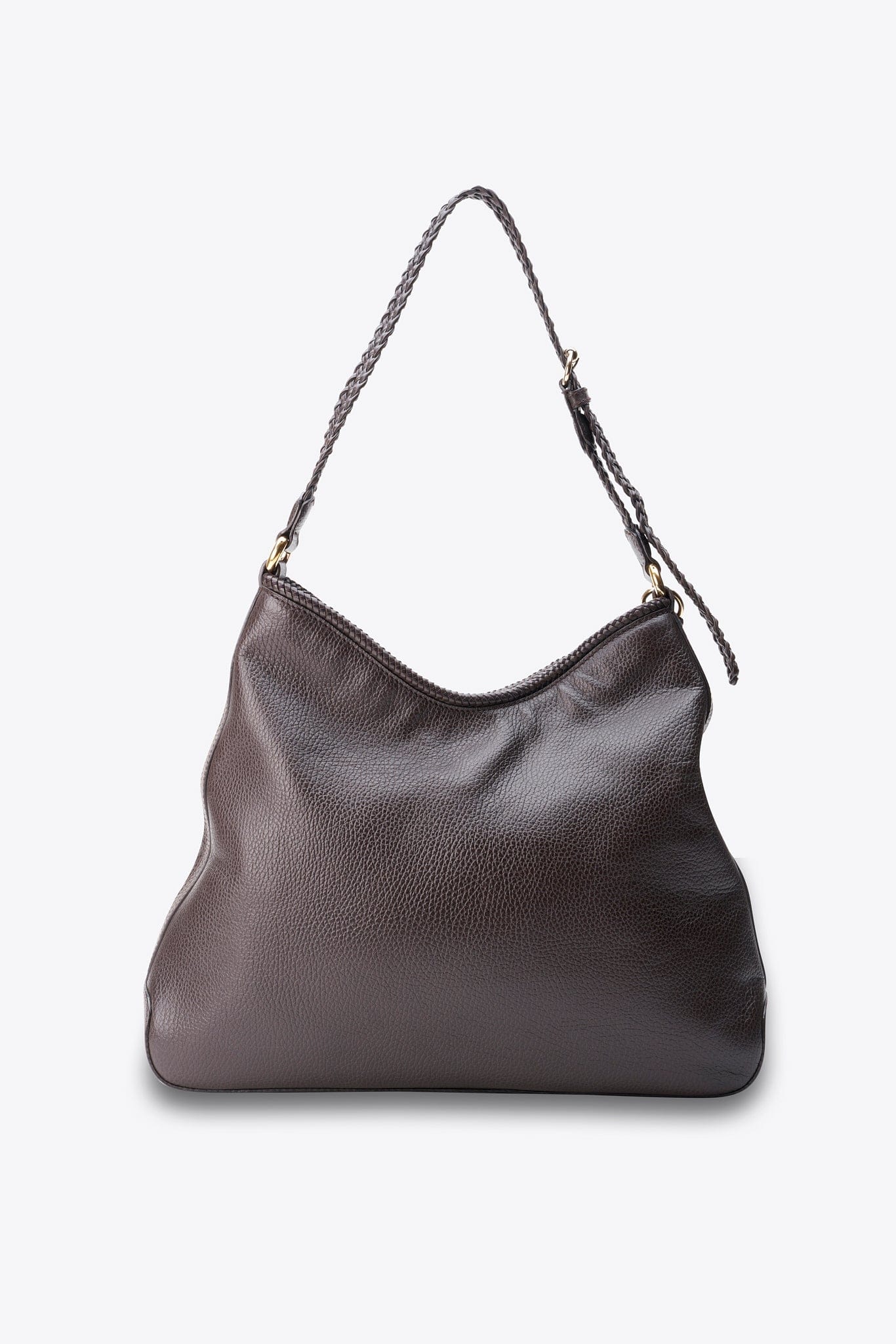 Vintage Gucci Braided Strap Leather Shoulder Bag With Tassel