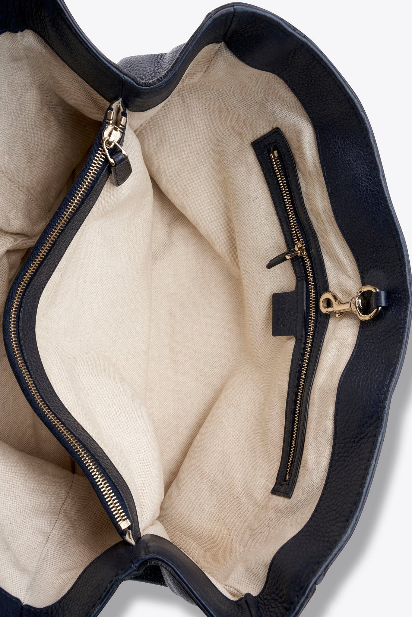 Vintage Gucci Navy Braided Strap Leather Tote Bag With Tassel