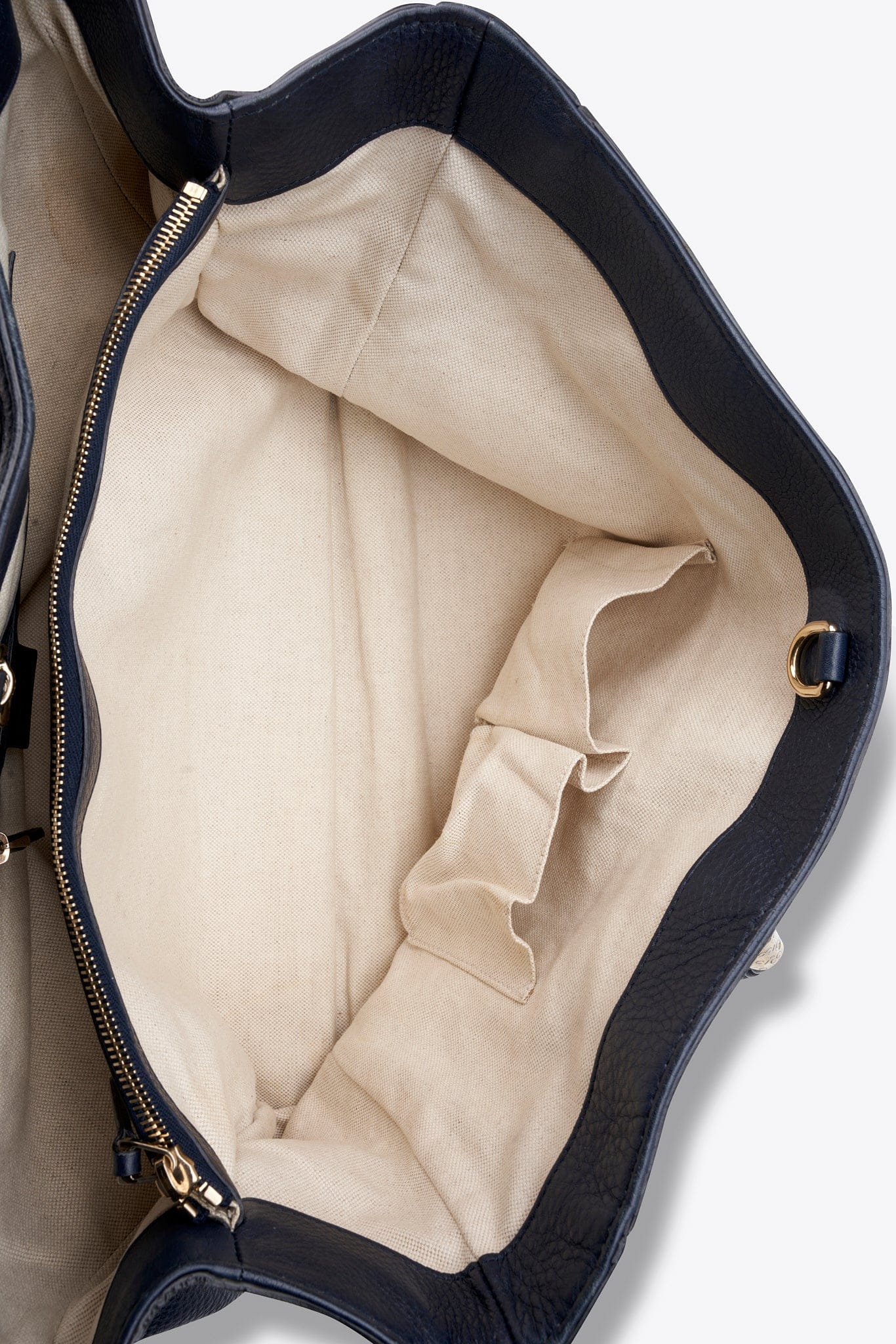 Vintage Gucci Navy Braided Strap Leather Tote Bag With Tassel