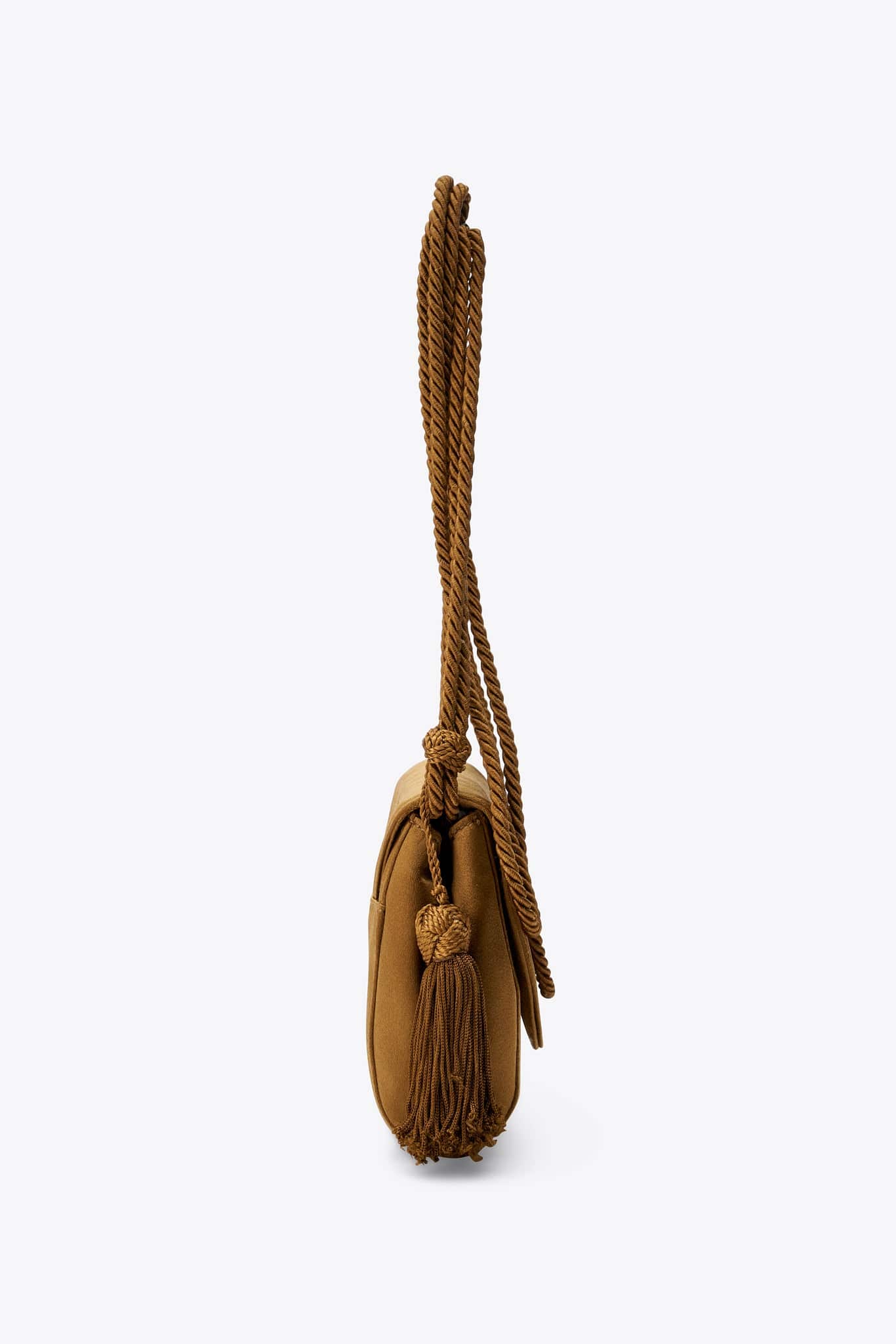 Vintage Prada Golden Ochre Silk Tassel Shoulder Bag