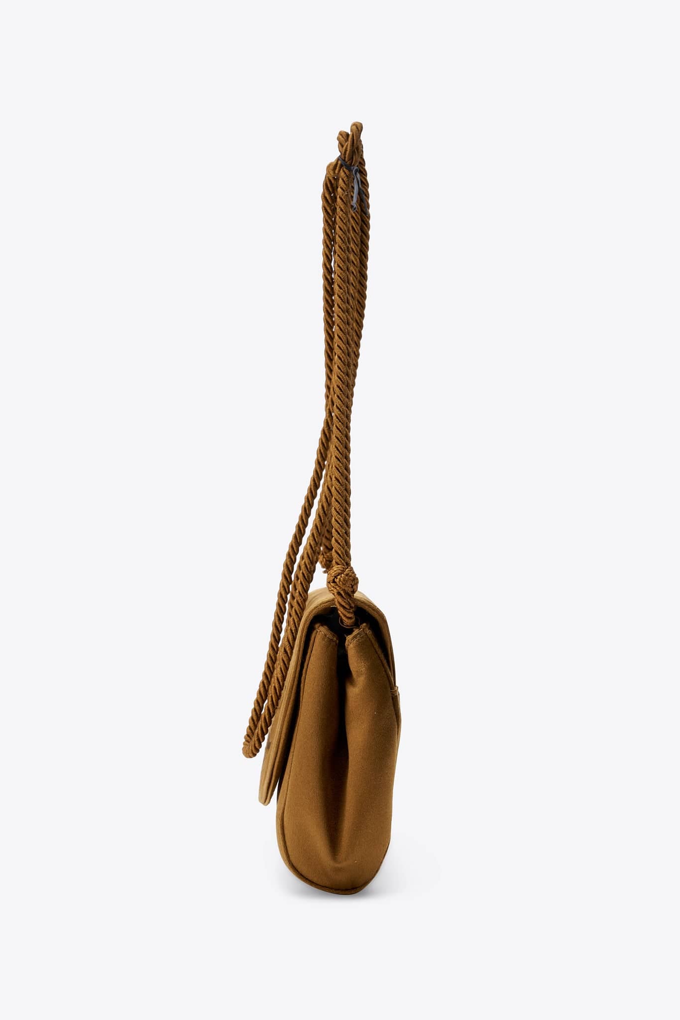 Vintage Prada Golden Ochre Silk Tassel Shoulder Bag