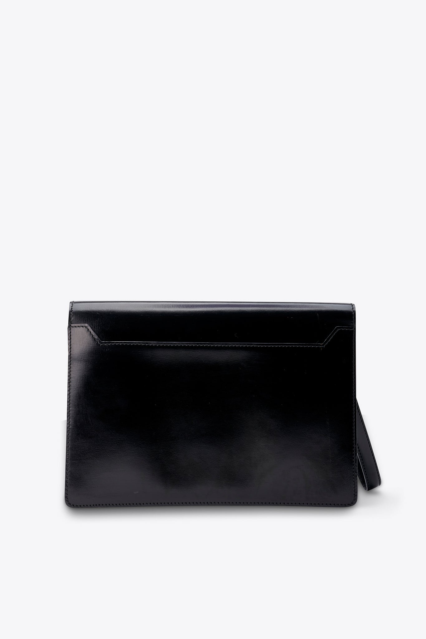 Loewe Vintage Black Leather Clutch Bag With Original Dust Bag