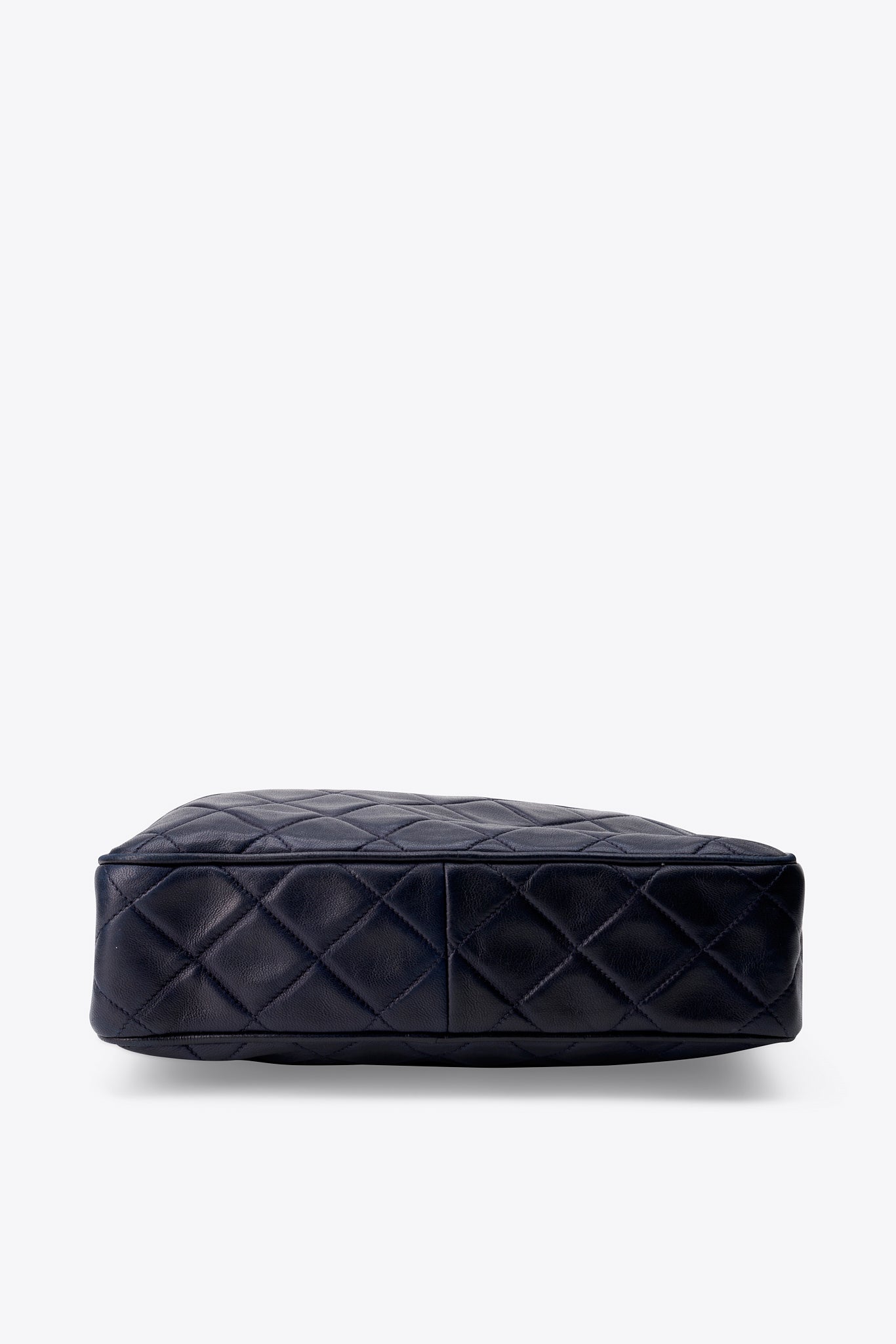 Vintage Chanel Quilted Navy Leather Camera Bag with Tassel – The Hosta