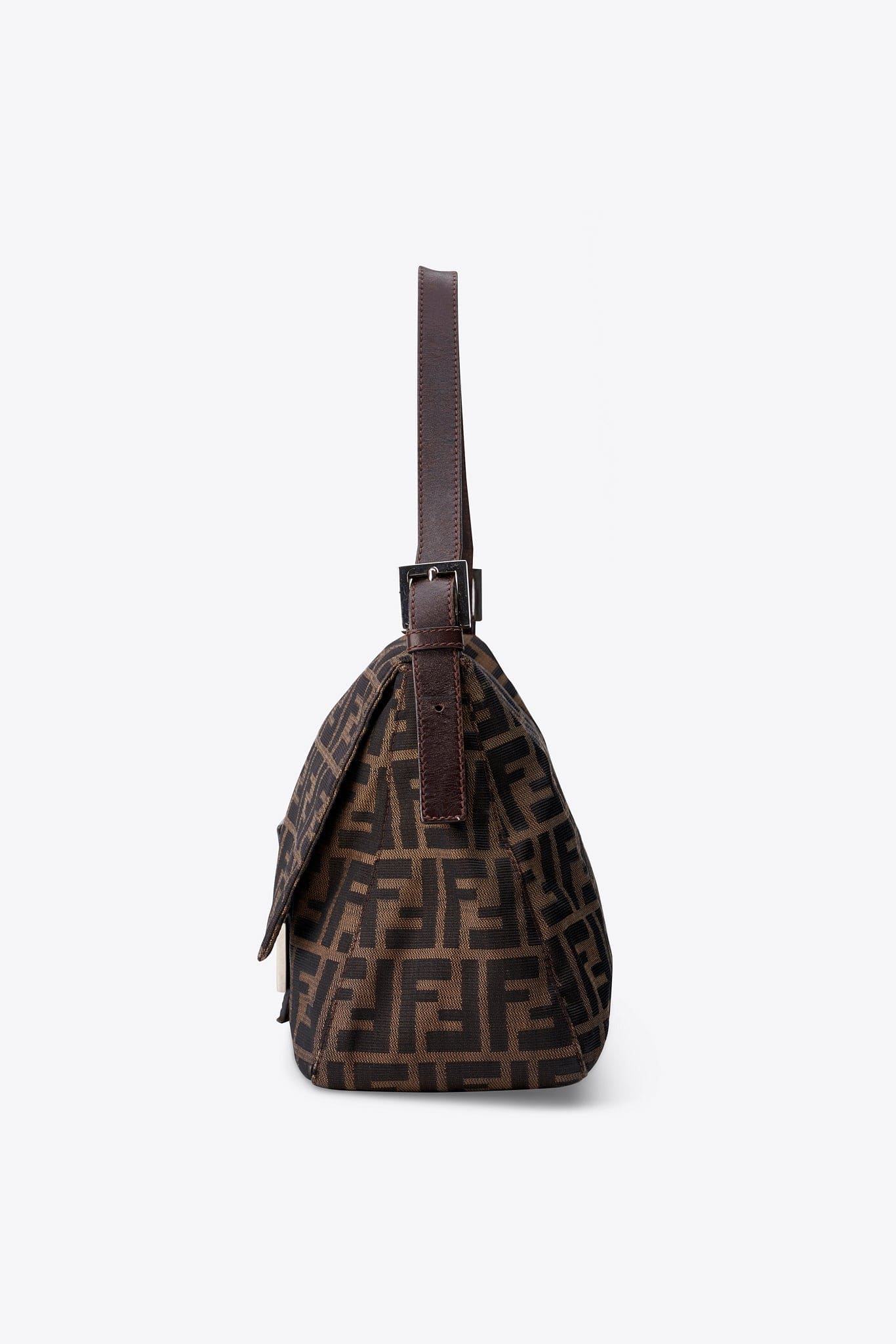 Vintage Fendi Mamma Baguette Zucca Canvas Shoulder Bag