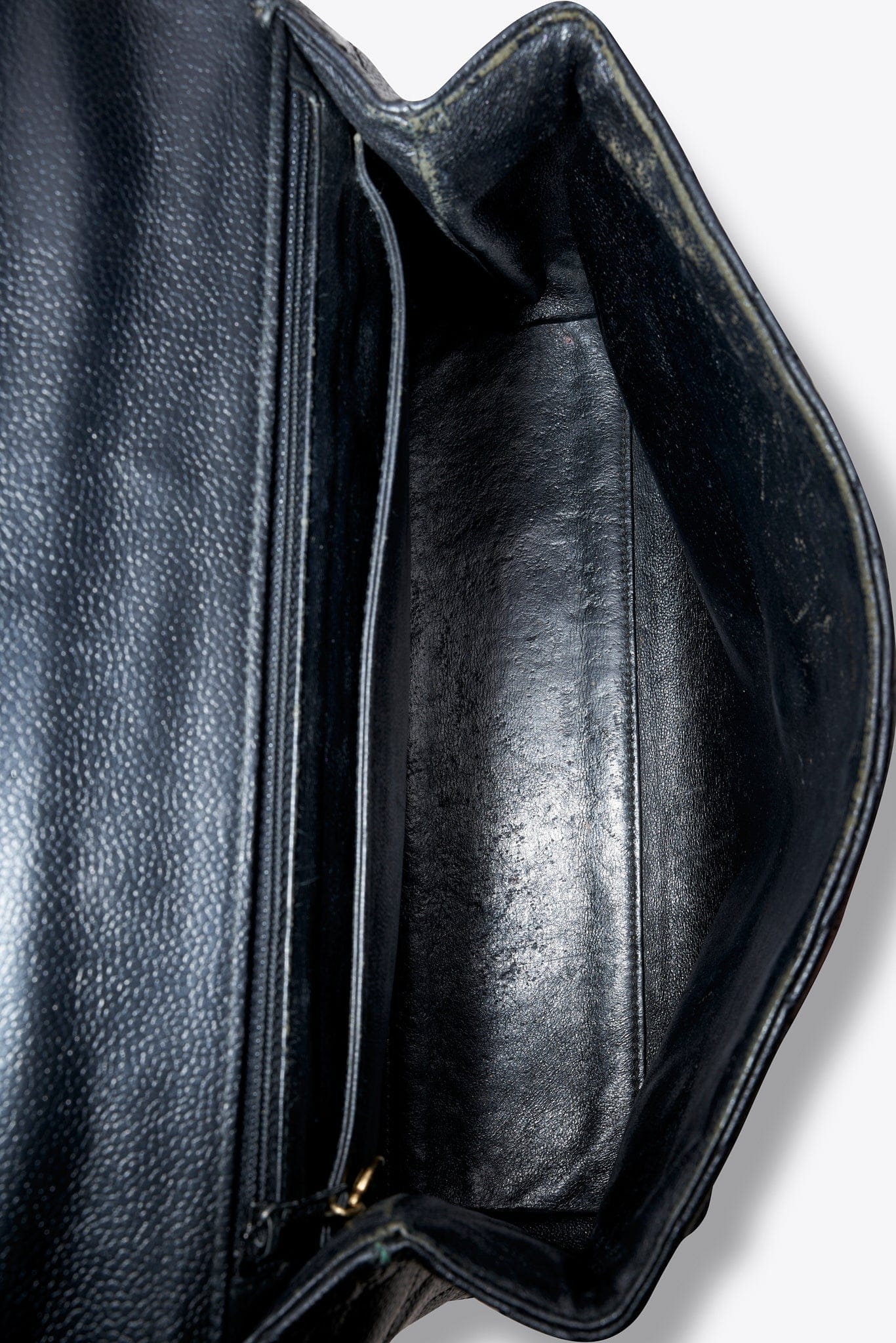 Vintage Chanel Kelly Top Handle Bag in Black Caviar Leather