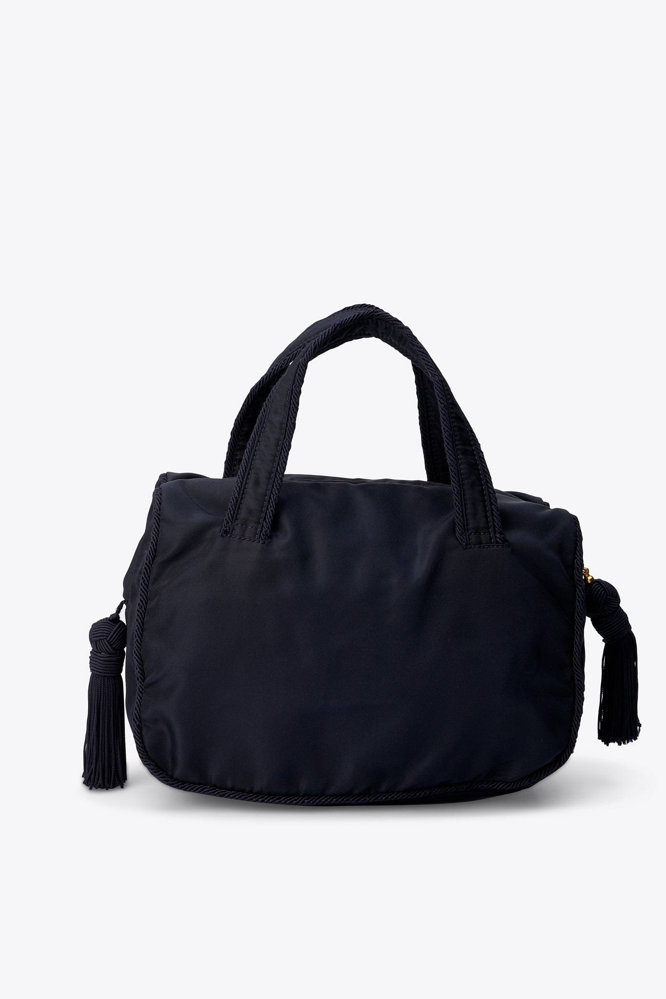 Vintage Prada Embellished Nylon Tassel Top Handle Bag