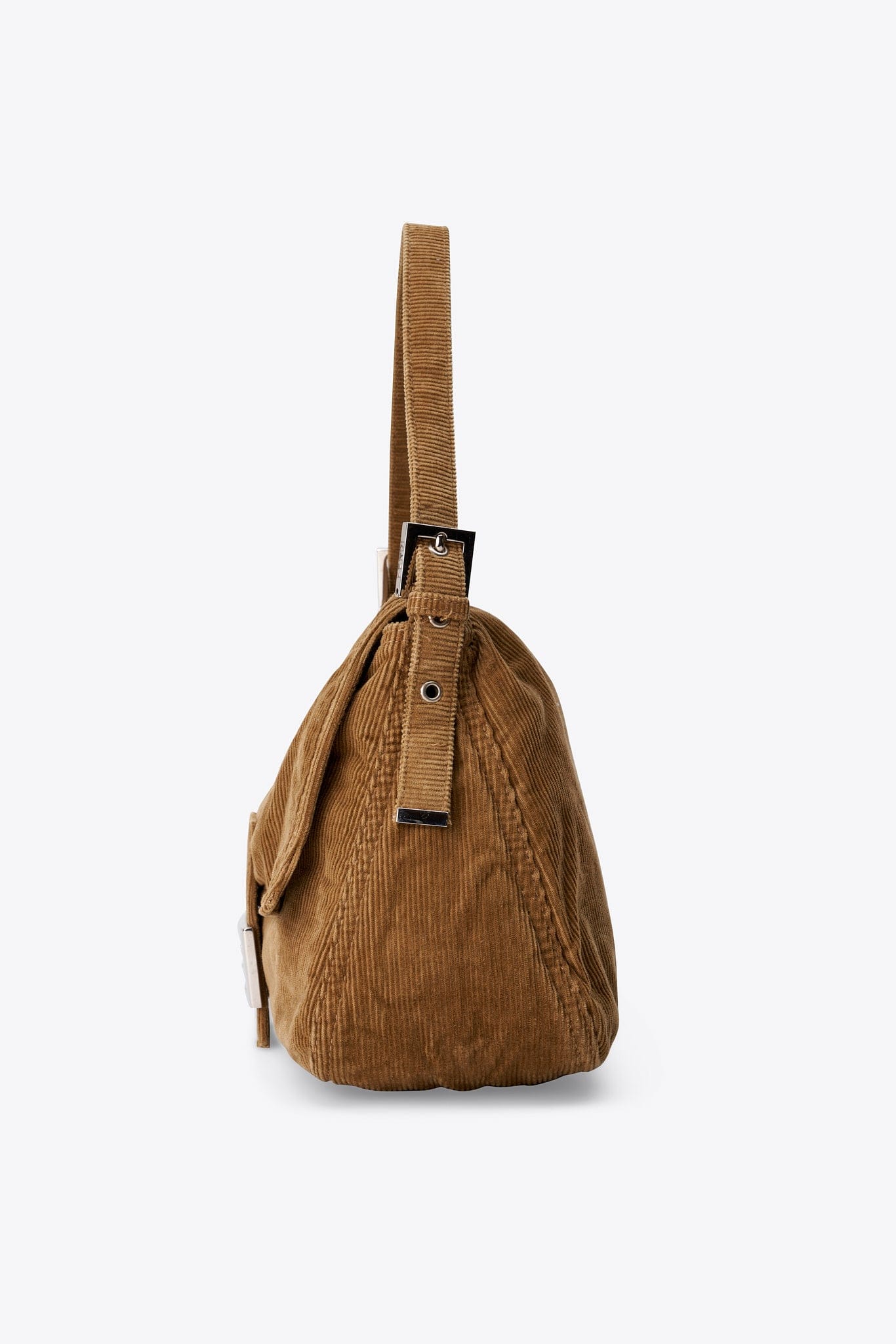 Borsa a tracolla vintage Fendi Mamma Baguette in velluto a coste