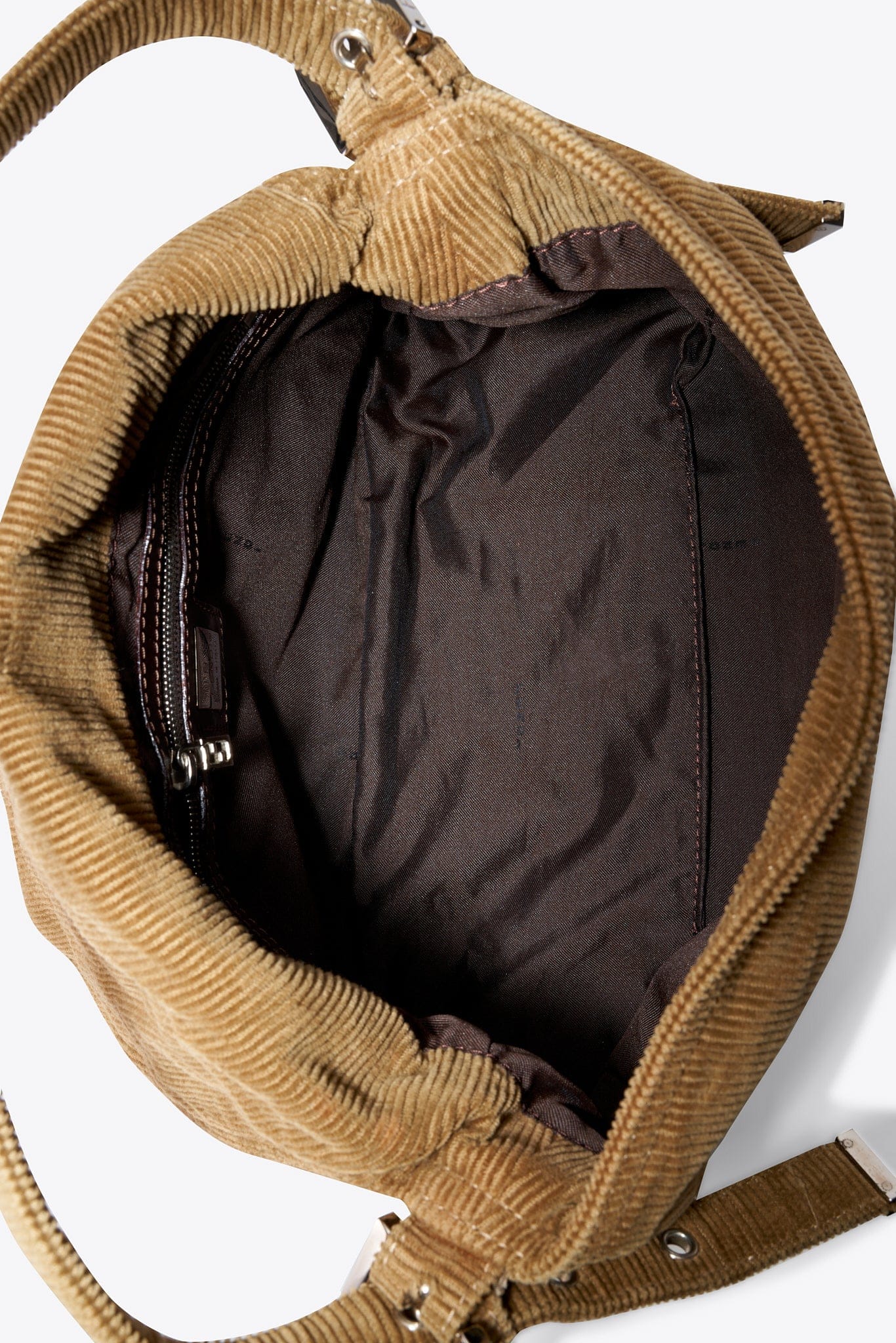 Borsa a tracolla vintage Fendi Mamma Baguette in velluto a coste