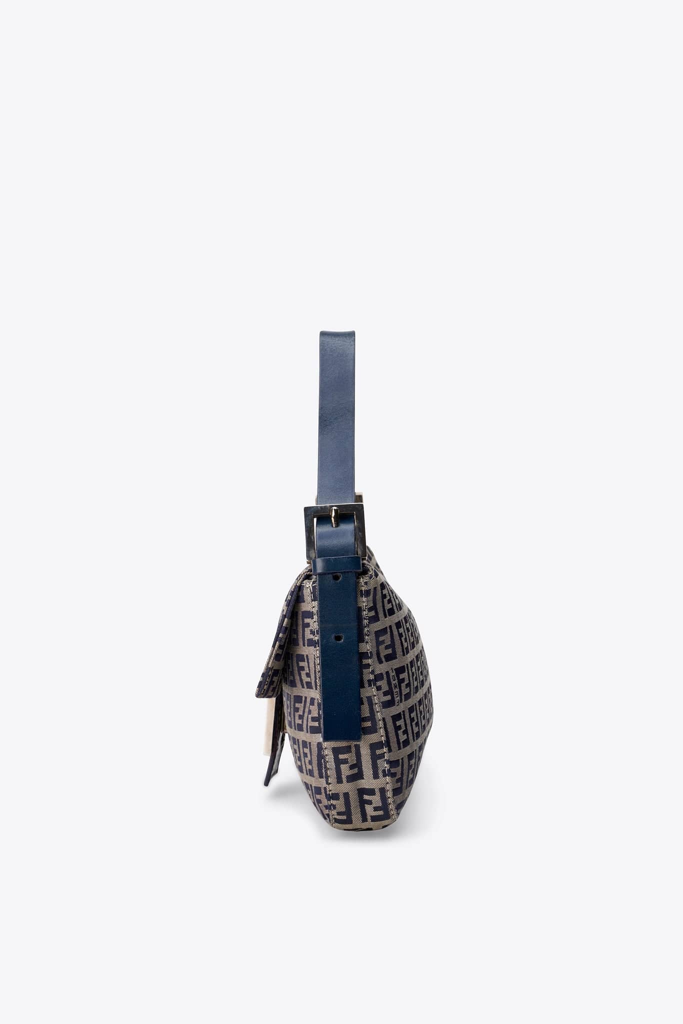 Vintage Fendi Zucchino Navy Shoulder Baguette Bag – The Hosta