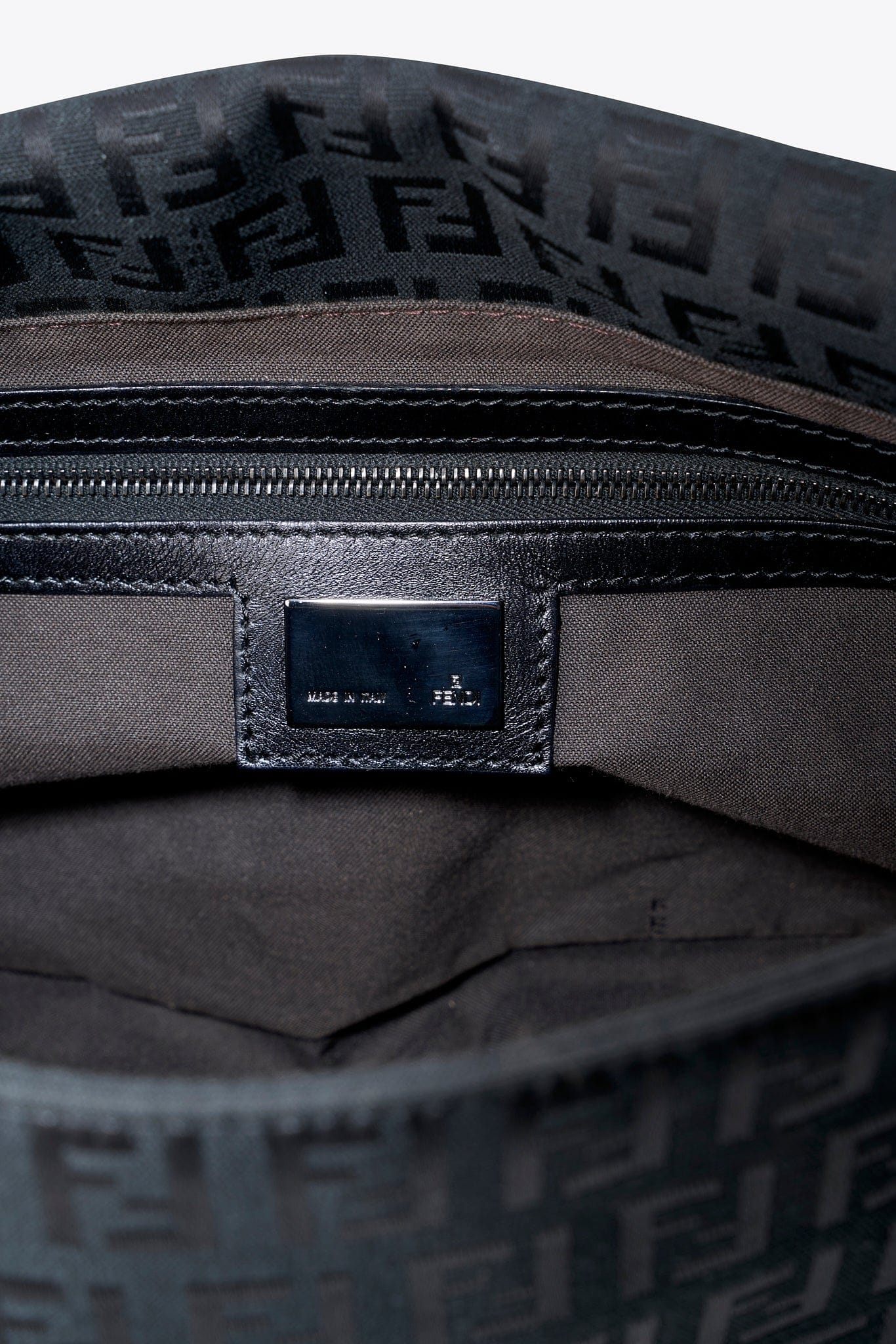 Vintage Fendi Mamma Baguette Black Zucchino Canvas