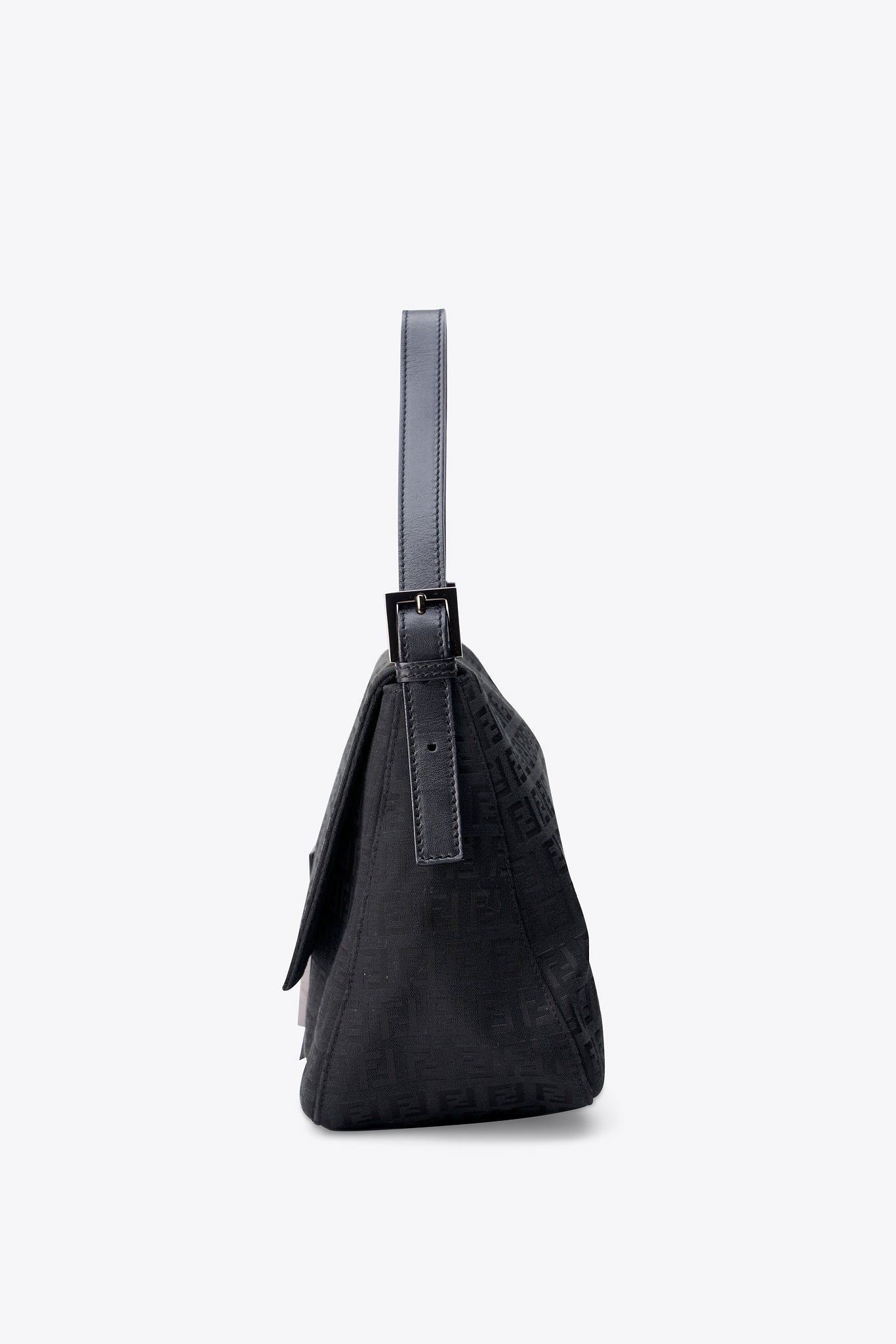 Vintage Fendi Mamma Baguette Black Zucchino Canvas
