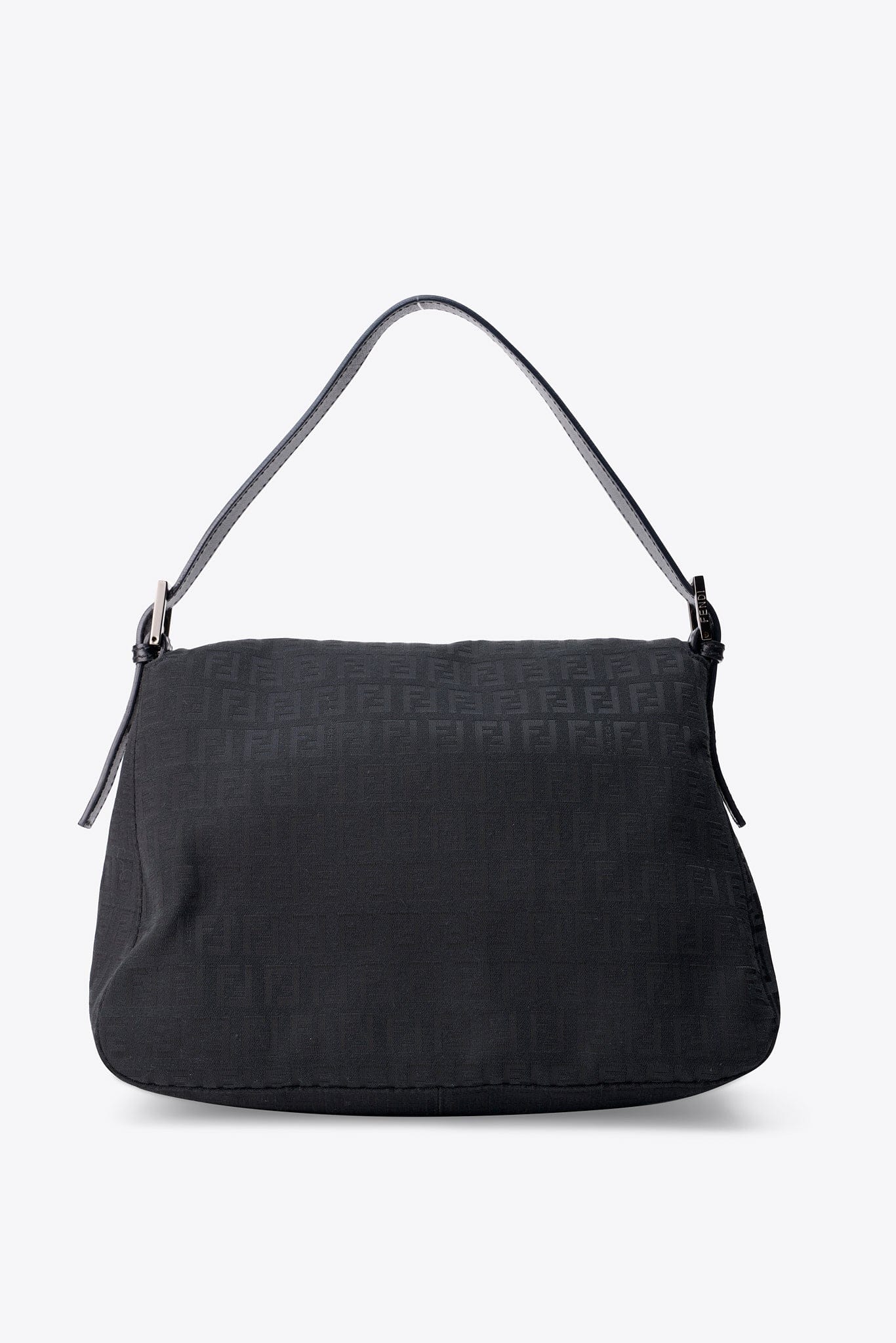 Vintage Fendi Mamma Baguette Black Zucchino Canvas