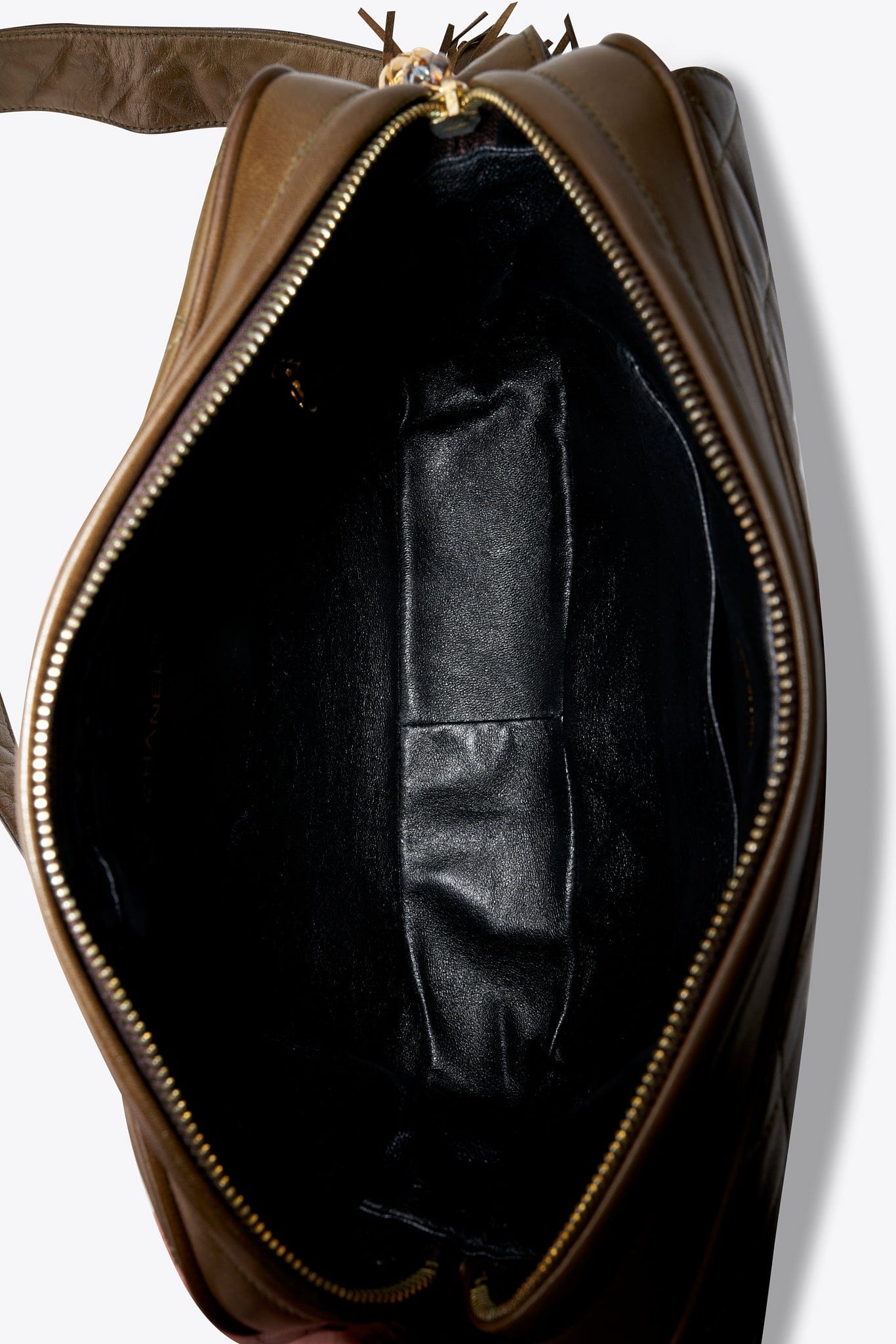 Vintage Chanel Brown Quilted Leather Camera Bag