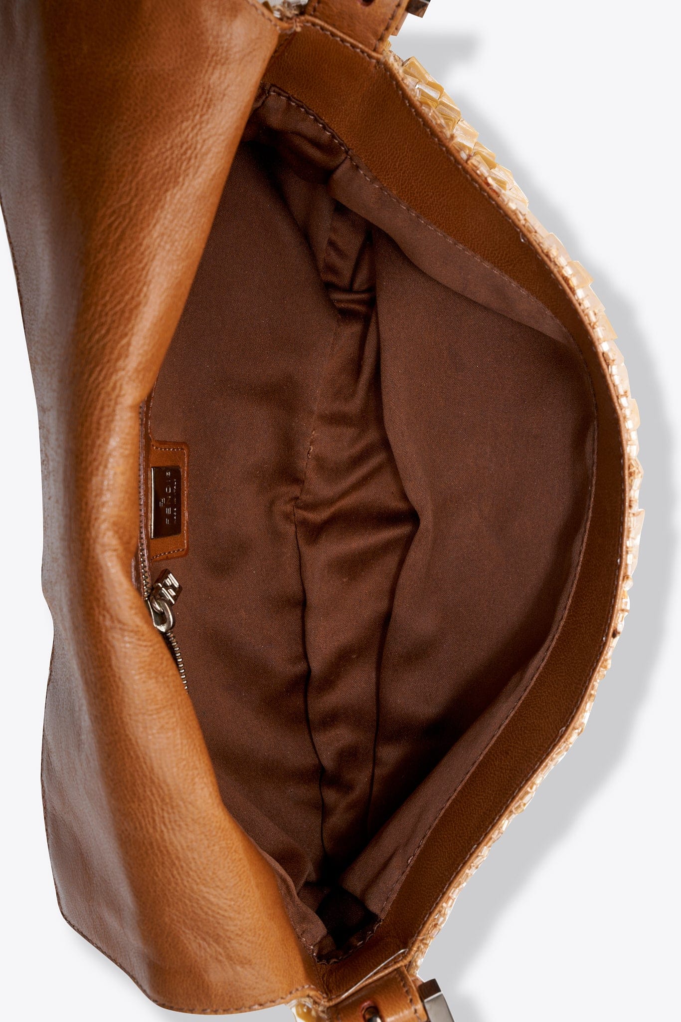 Vintage Fendi Brown Sequin Baguette Shoulder Bag