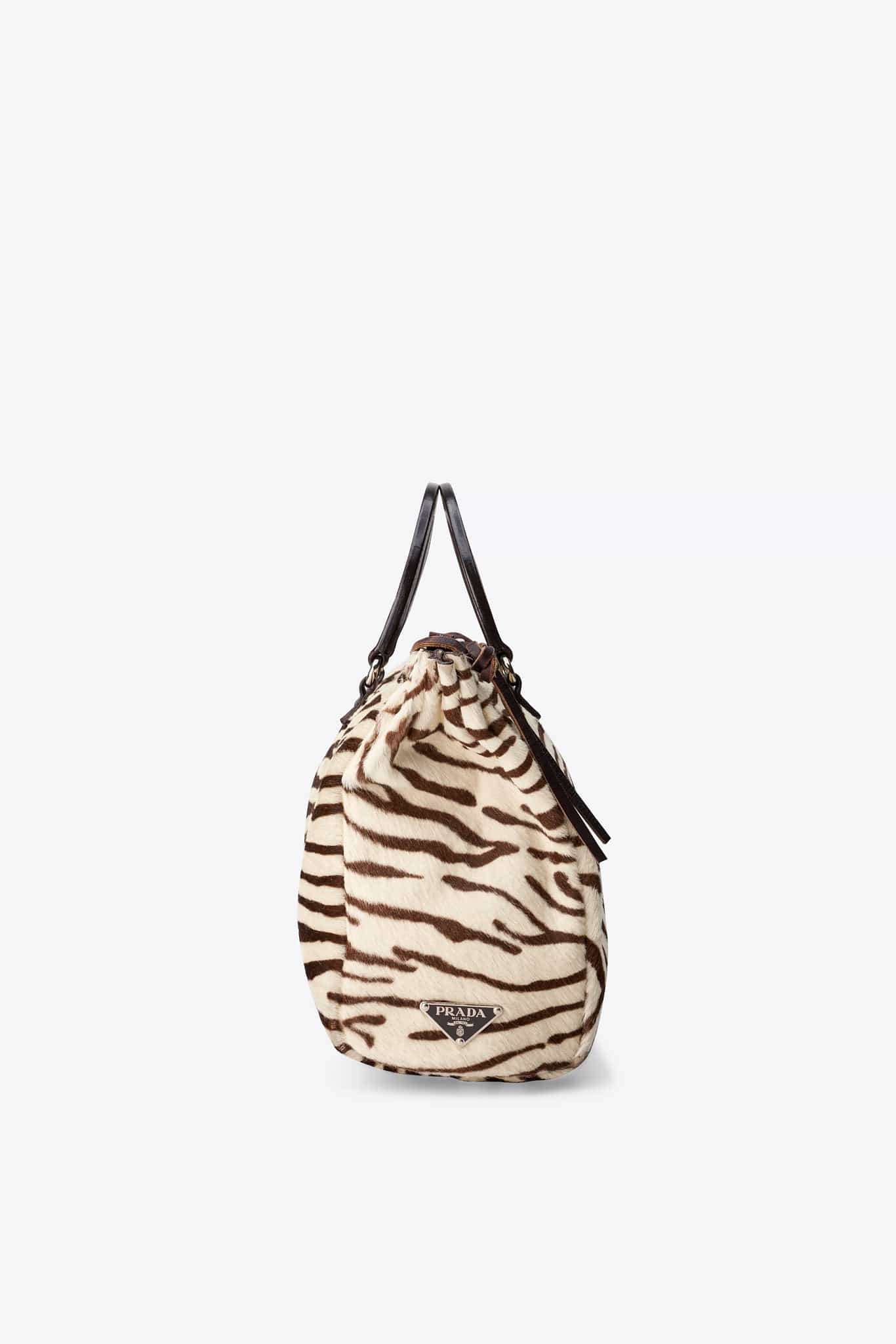 Vintage Prada Zebra Pony Hair Tote Bag