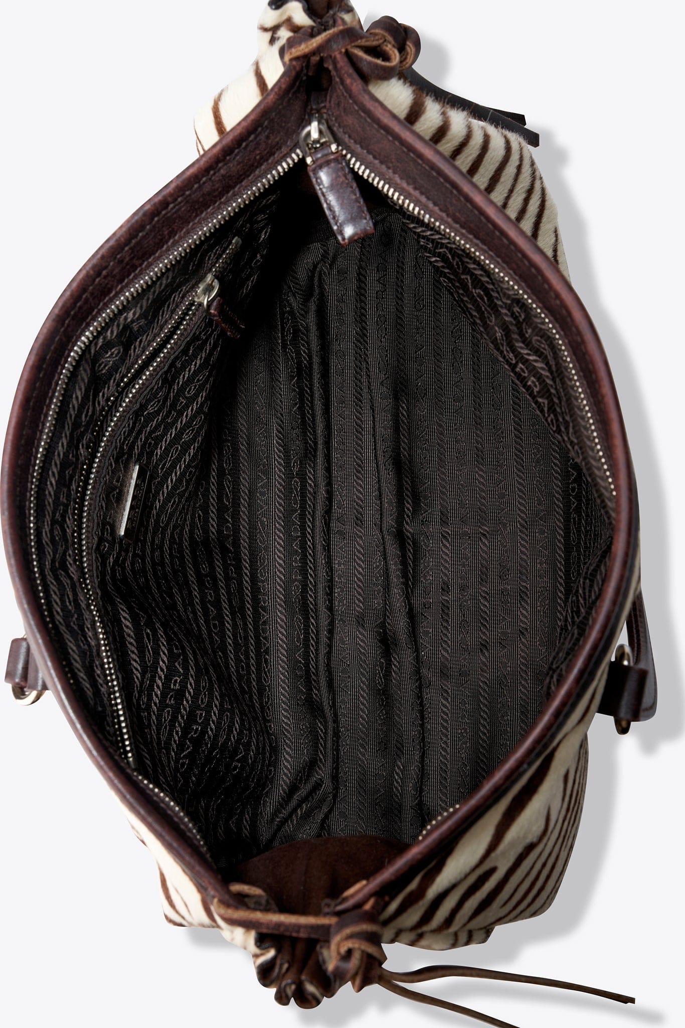 Vintage Prada Zebra Pony Hair Tote Bag