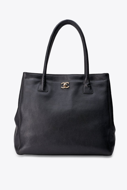 Vintage Chanel Executive Caviar Leather Tote Bag