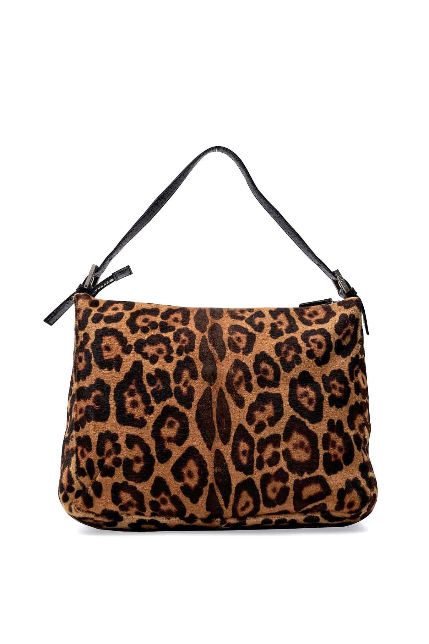 Fendi Vintage Rare Large Mamma Baguette in Leopard Print Calf Hair