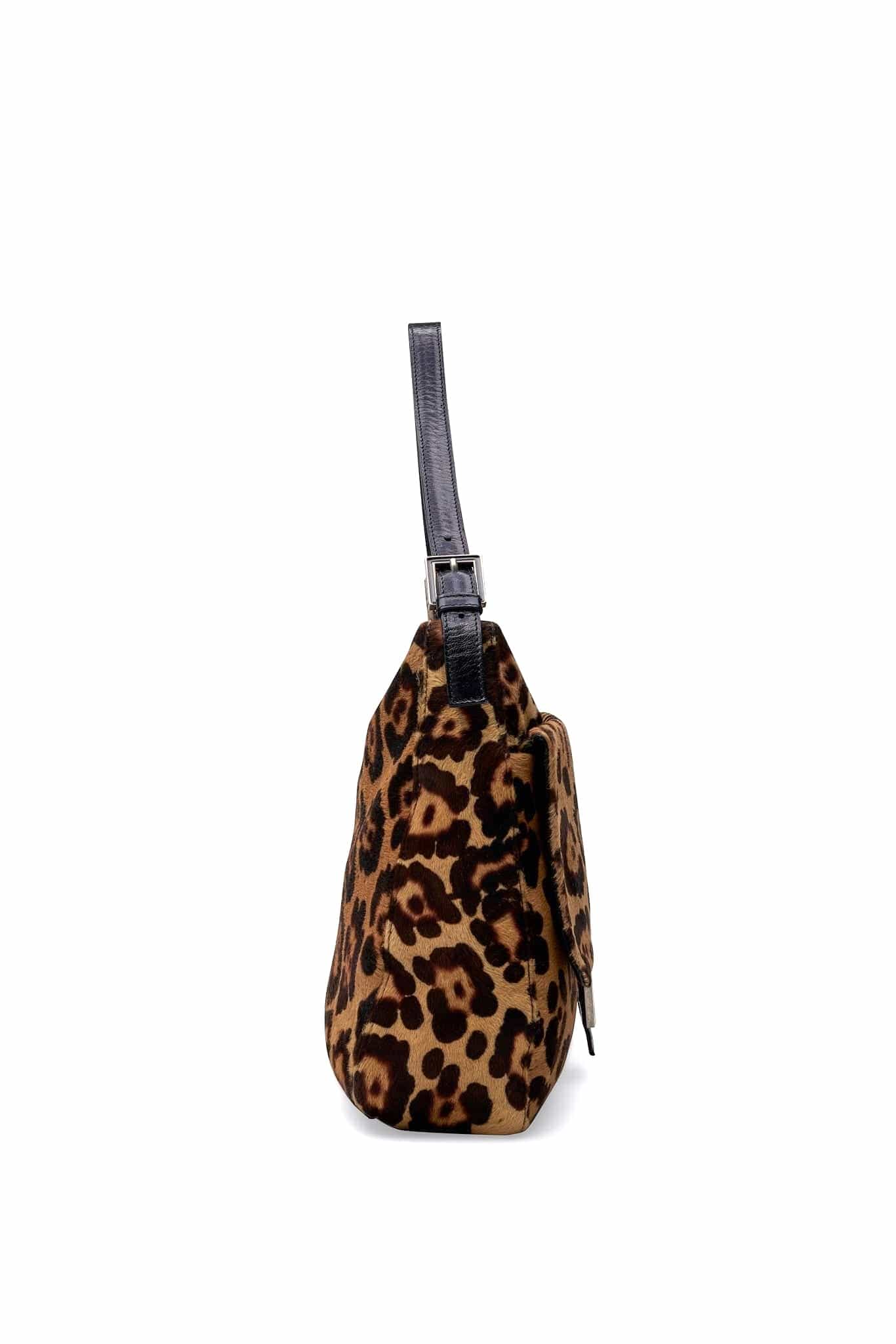 Fendi Vintage Rare Large Mamma Baguette in Leopard Print Calf Hair