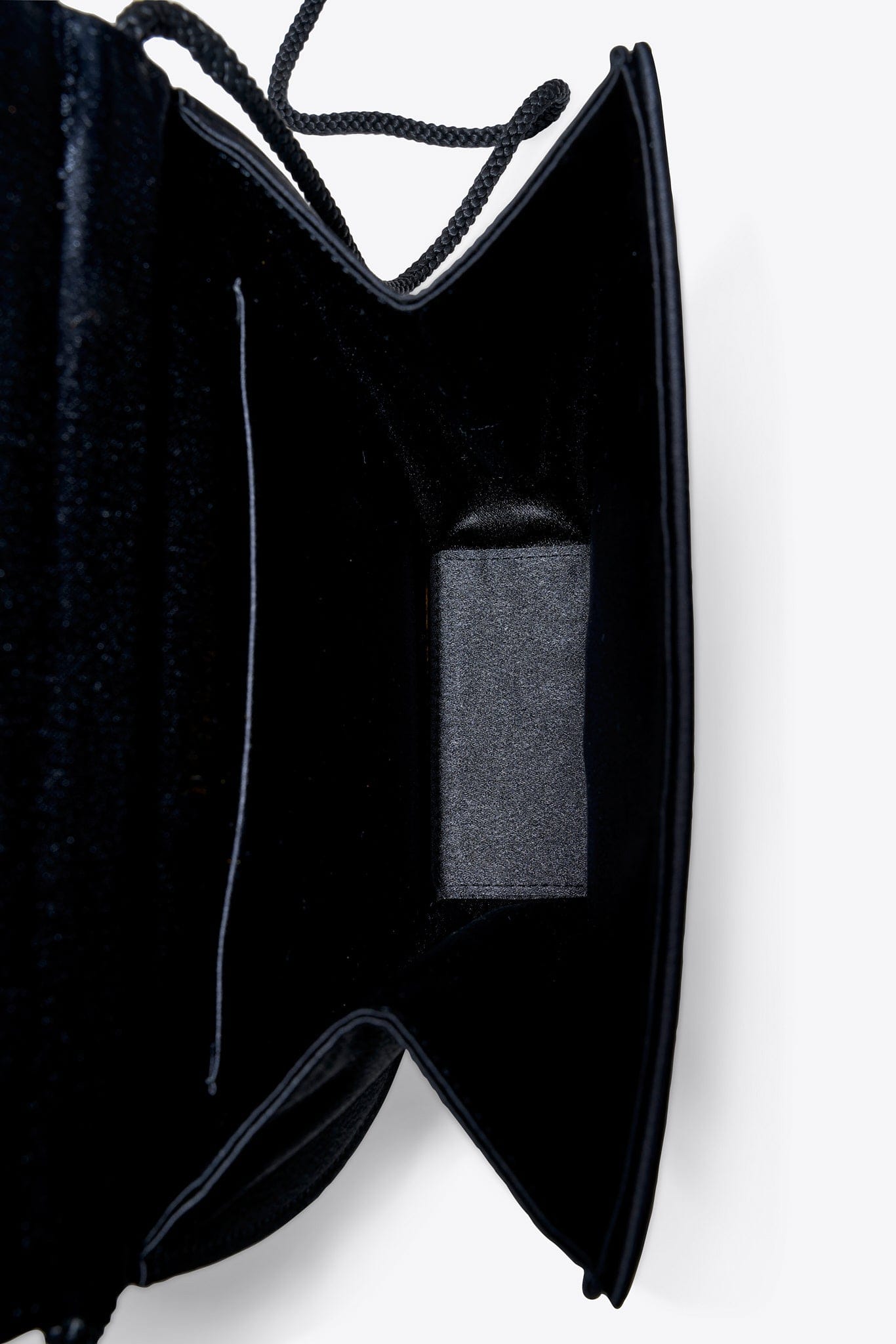 Vintage Yves Saint Laurent Black Satin Evening Bag