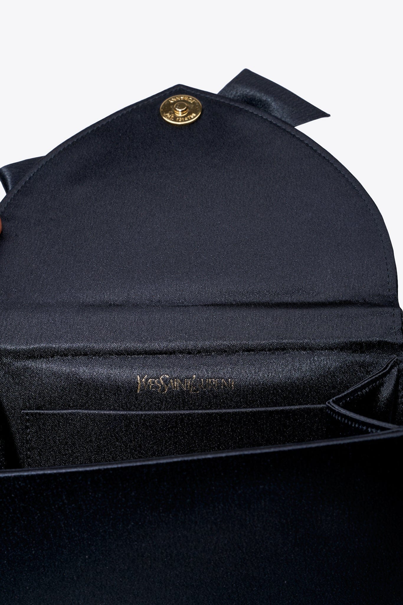 Vintage Yves Saint Laurent Black Satin Evening Bag