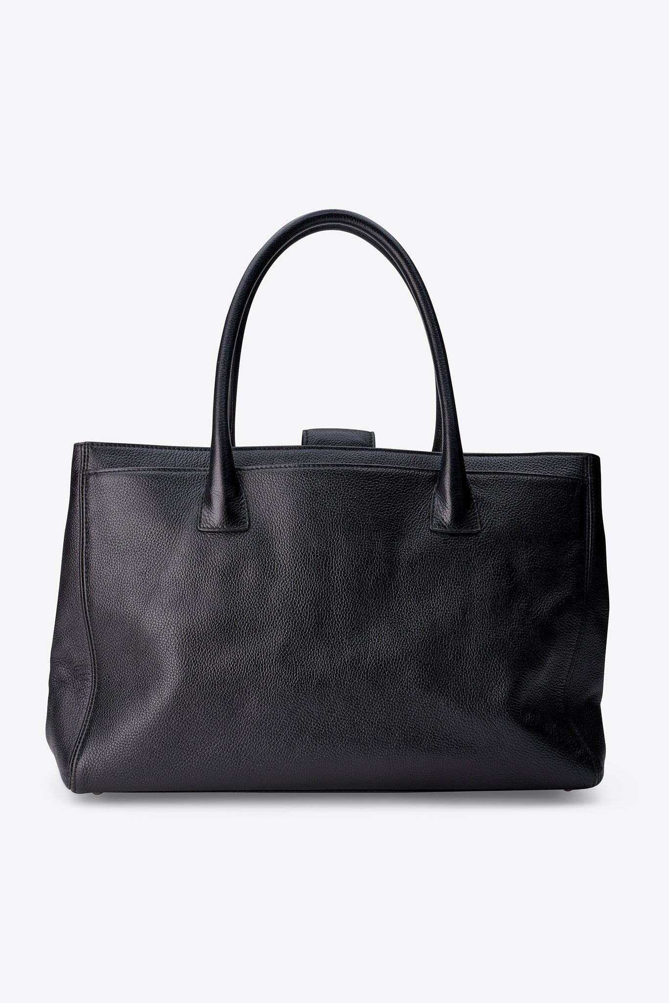 Vintage Chanel Executive Black Caviar Leather Tote Bag