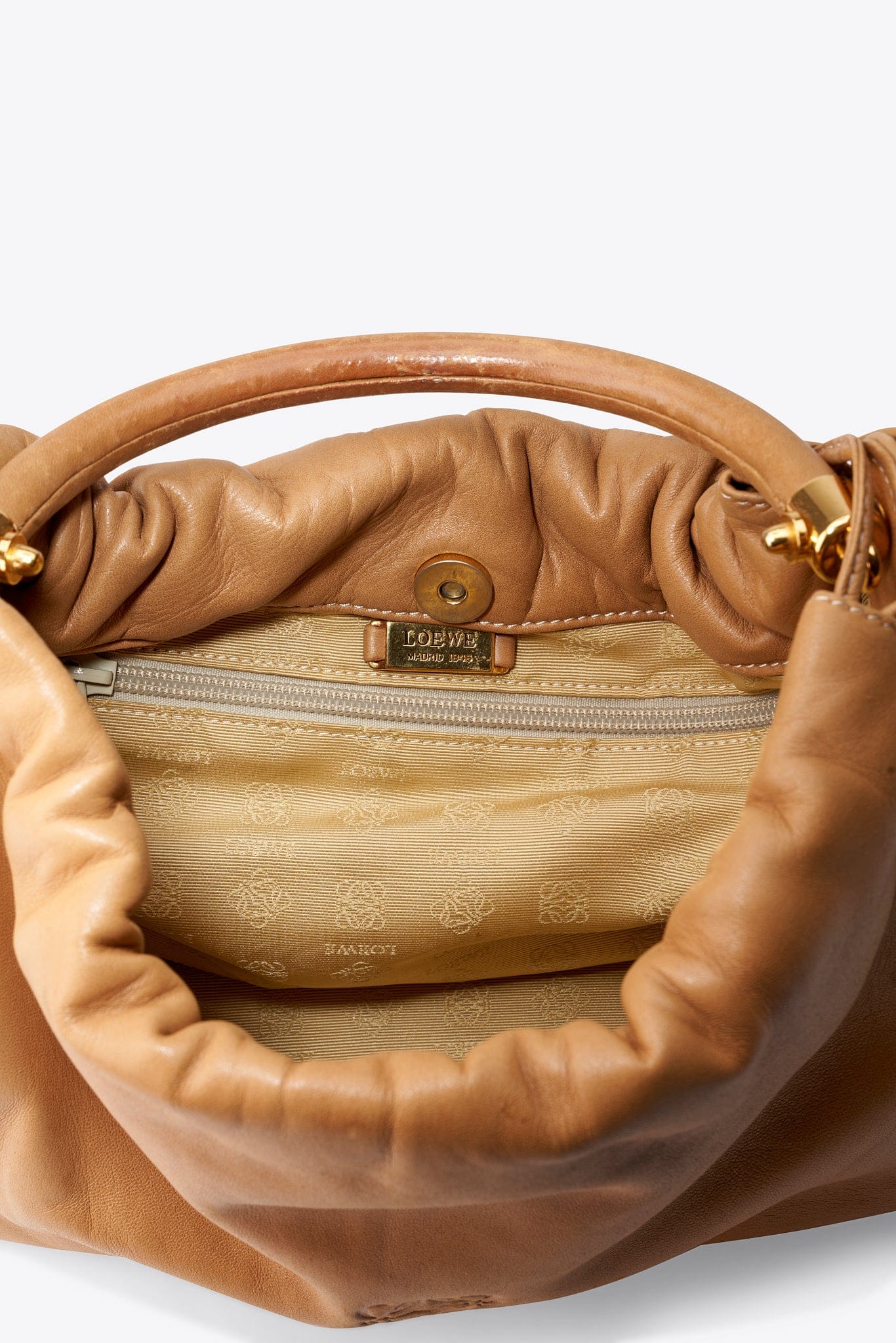 Vintage Loewe Tan Leather Shoulder Bag