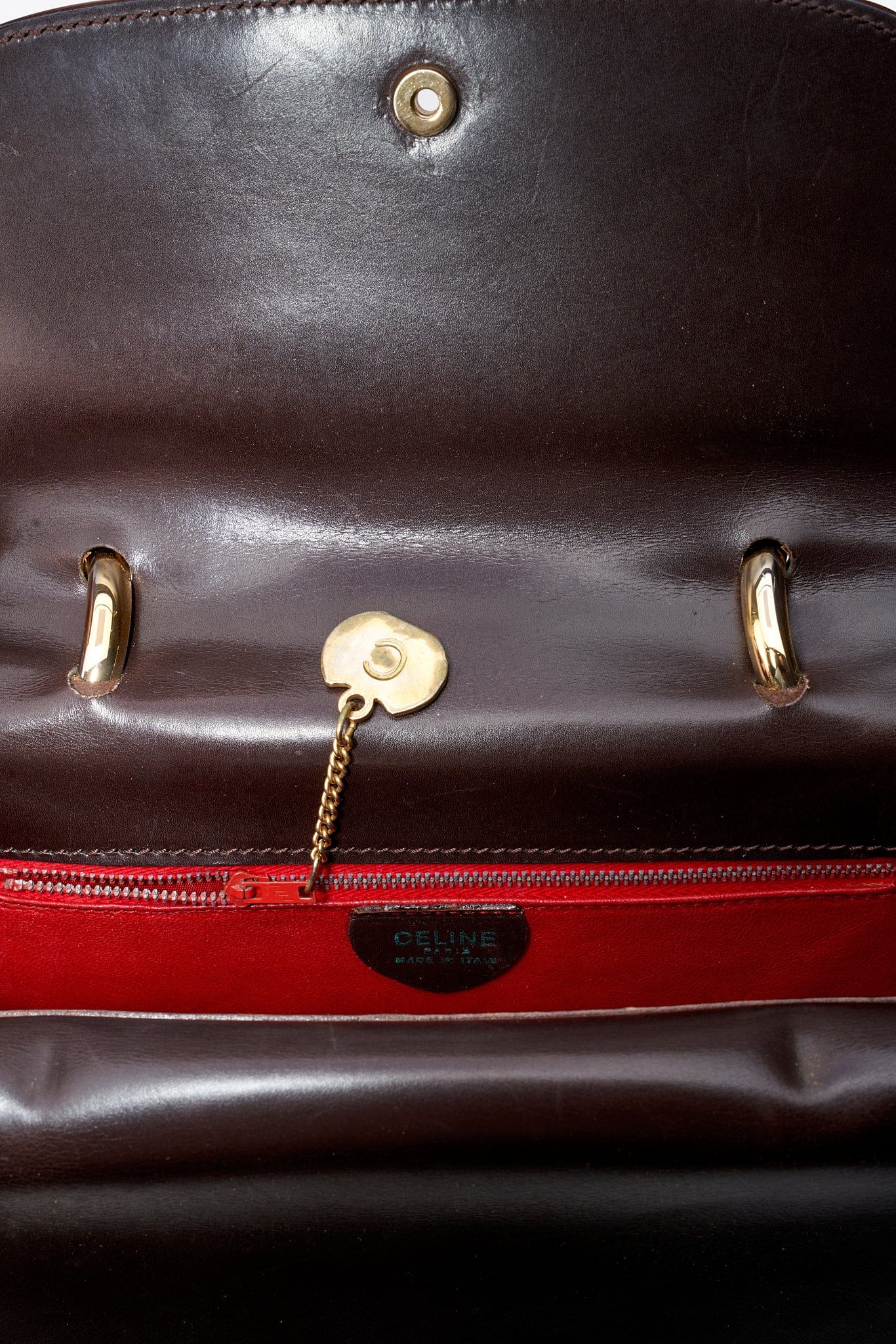 Vintage Celine Brown Leather Top Handle Bag