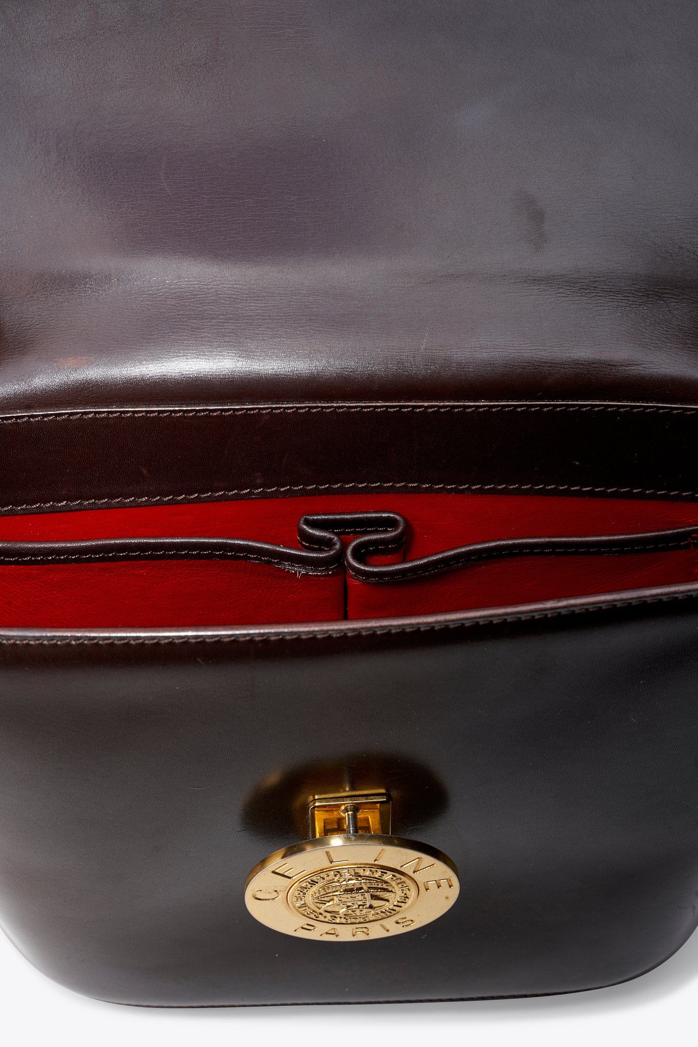 Vintage Celine Brown Leather Top Handle Bag