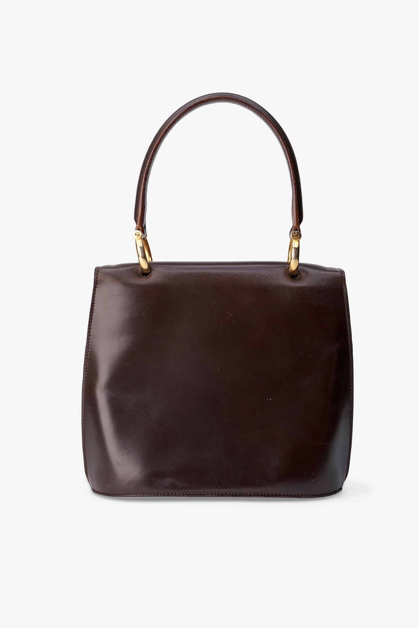 Vintage Celine Brown Leather Top Handle Bag