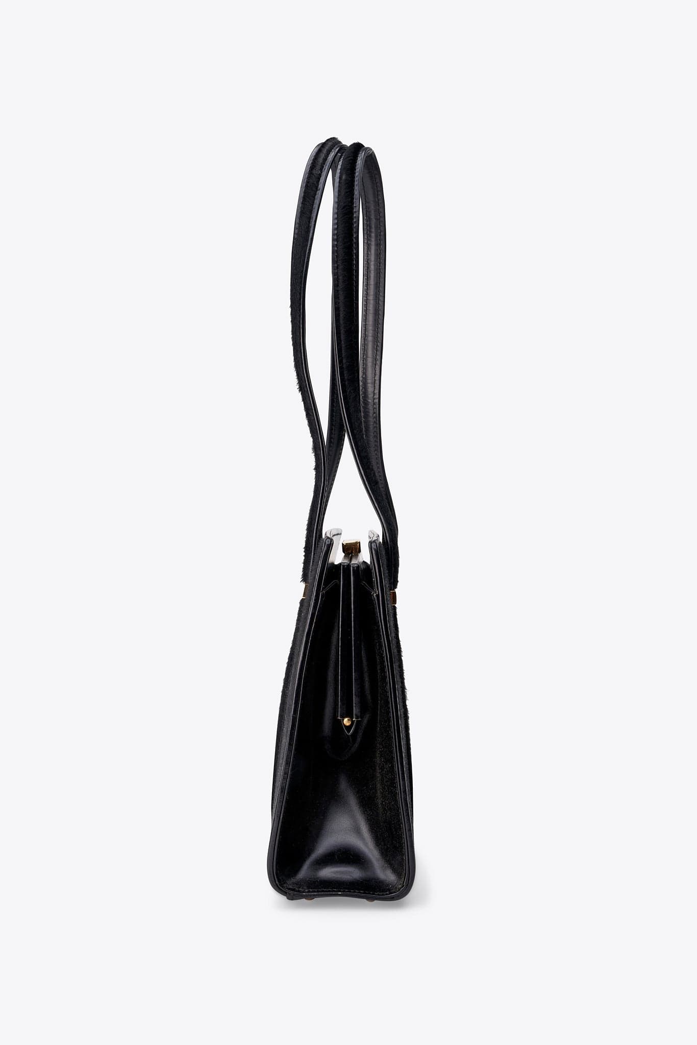 Vintage Gucci 90's Black Calf Hair Shoulder Bag