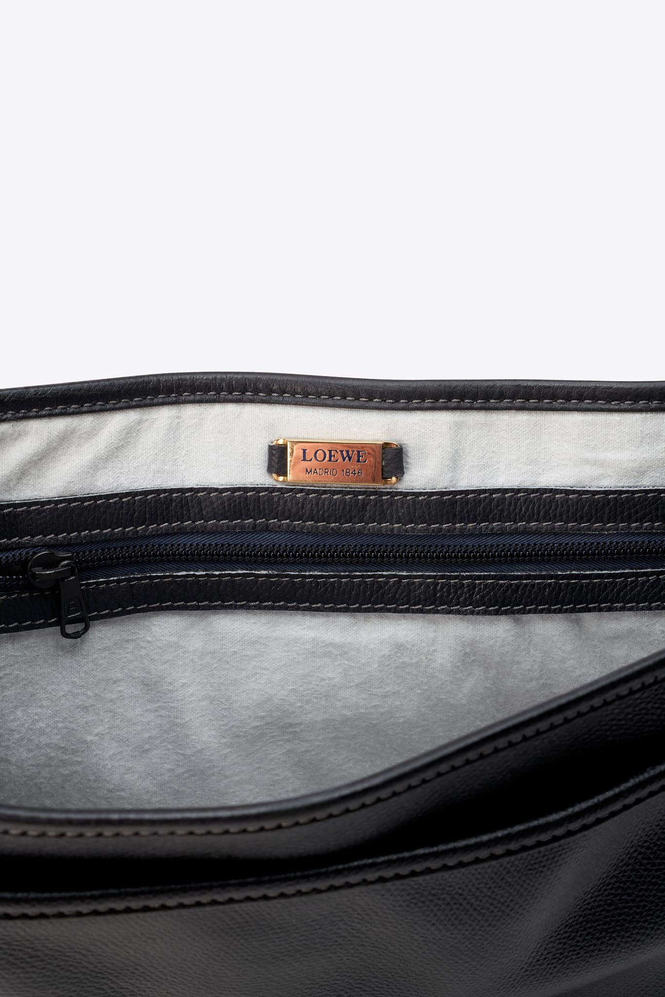 Vintage Loewe Leather Crossbody Bag Black