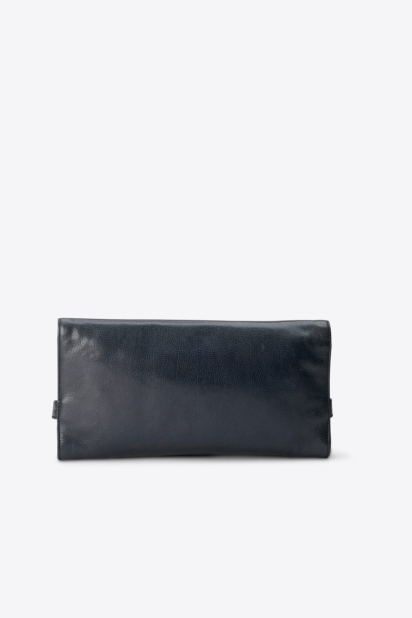 Vintage Loewe Leather Clutch Bag Navy