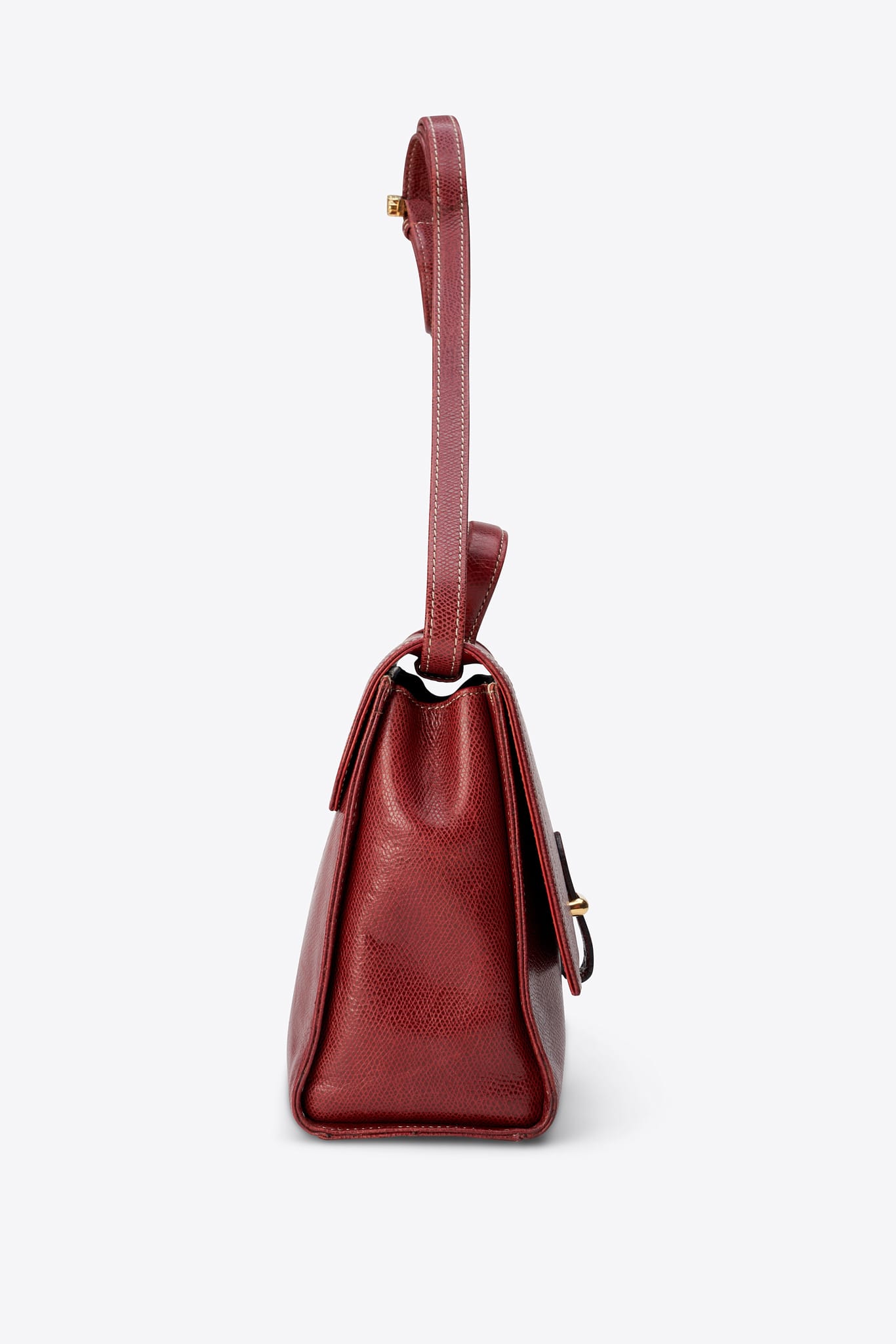 Vintage Loewe Leather Shoulder Bag Red