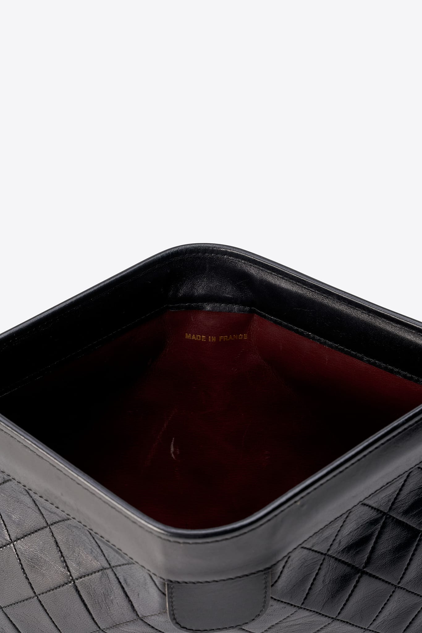 Vintage Chanel Black Leather Clutch Bag With Gold Hardware