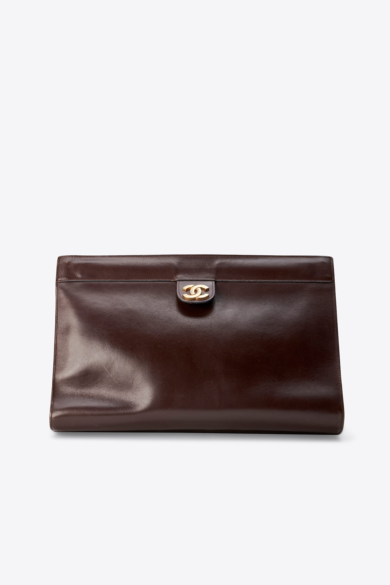 Vintage Chanel Leather Clutch Brown