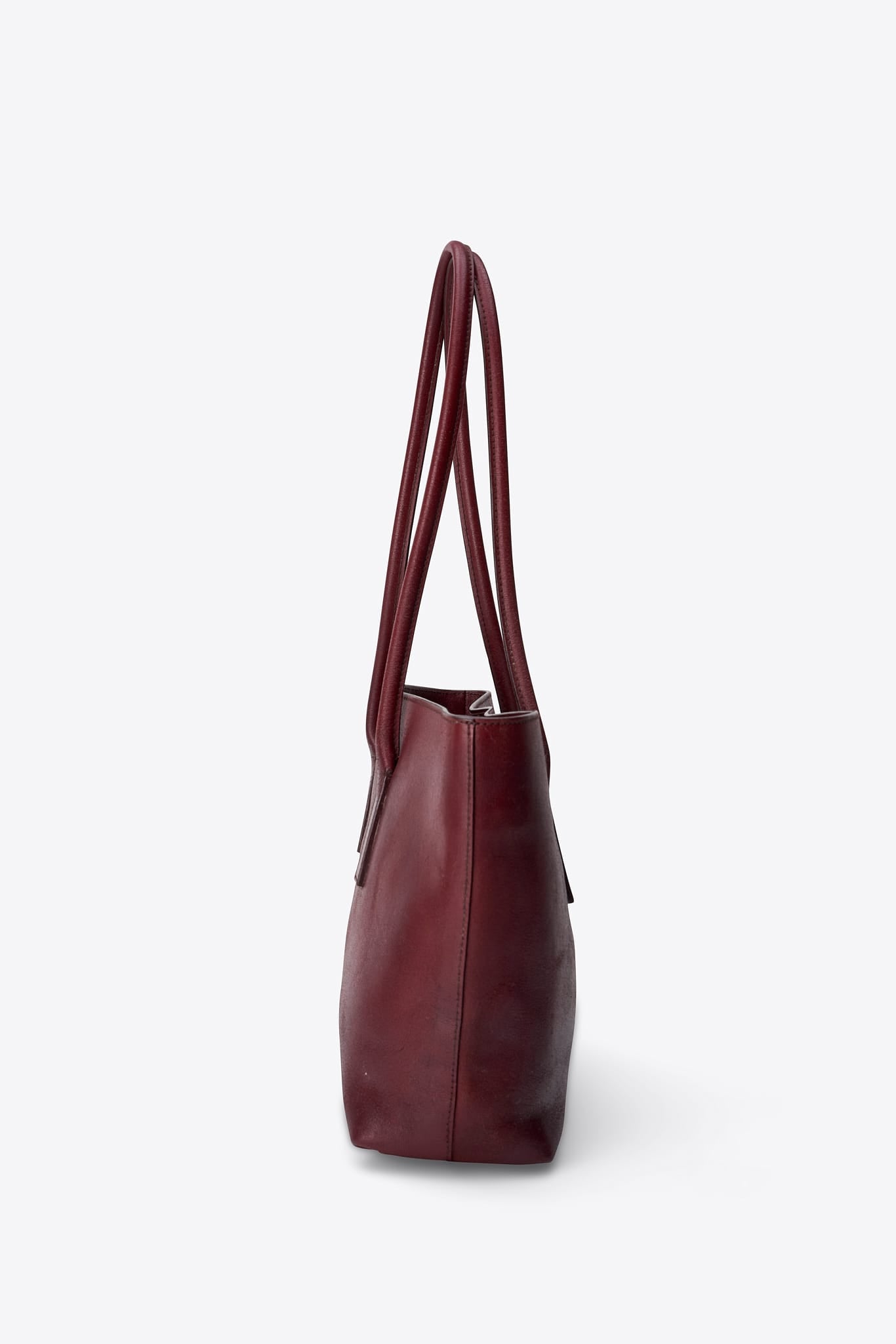 Vintage Prada Wine Leather Tote Bag