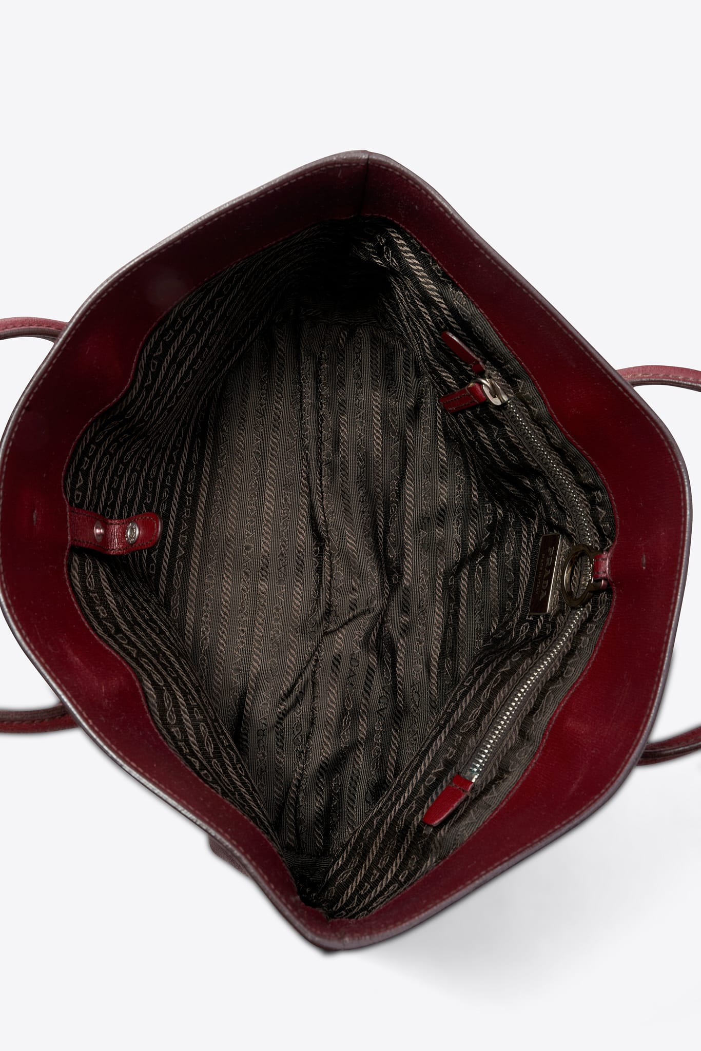 Vintage Prada Wine Leather Tote Bag